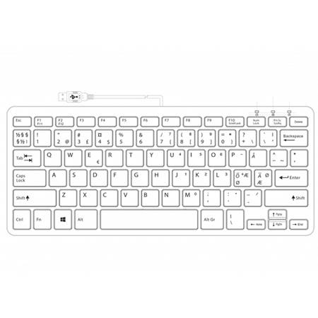 Rca Informatique - image du produit : R-GO COMPACT KEYBOARD NORDIC LAYOUT QWERTY BLACK WIRED