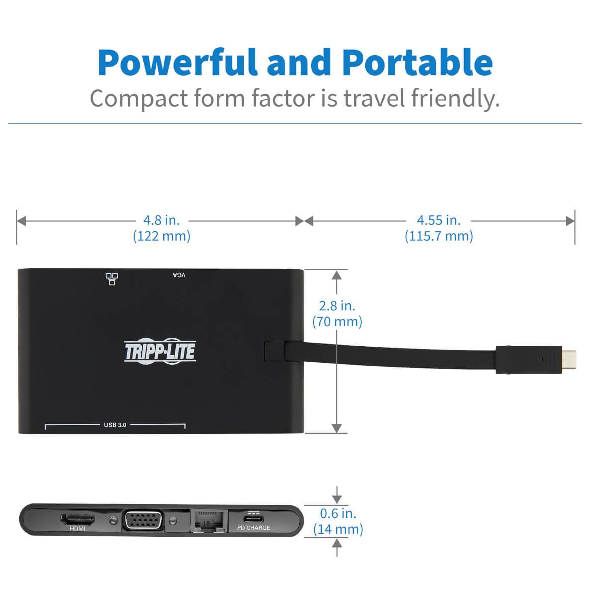 Rca Informatique - image du produit : USB-C LAPTOP DOCKING STATION HDMI/VGA THUNDERBOLT 3 BLK