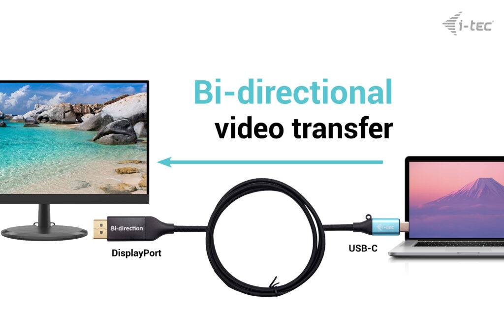 Rca Informatique - image du produit : I-TEC USB-C DP CABLE ADAPTER BI-DIRECTIONAL 8K/30HZ 150CM