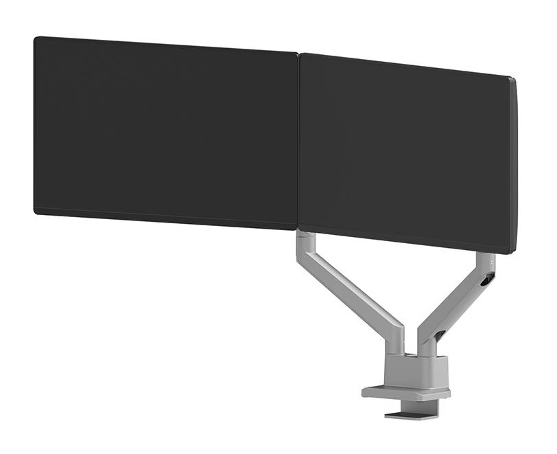 Rca Informatique - image du produit : NEXT SLIM DESK MOUNT DOUBLE DISPLAY TOPFIX CLAMP/GROMM SILVE