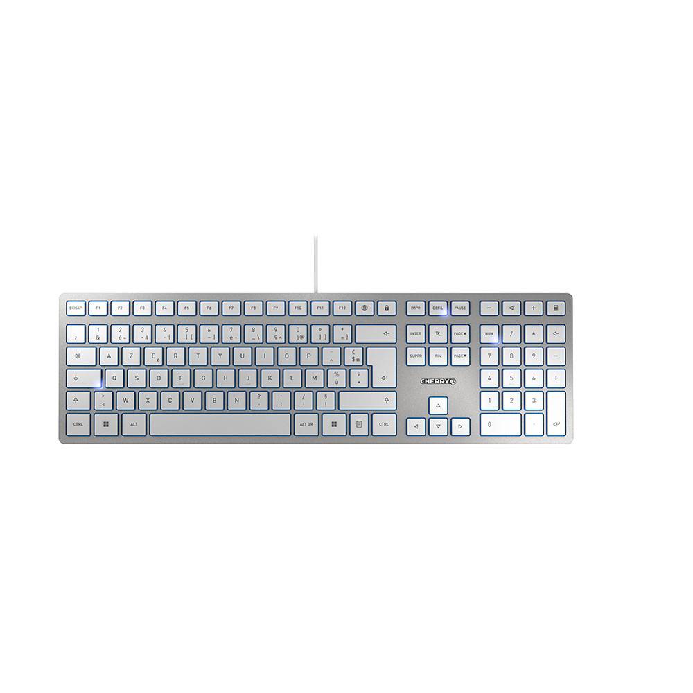 Rca Informatique - image du produit : CHERRY KC 6000 SLIM SILVER CORDED KEYBOARD USB FRENCH