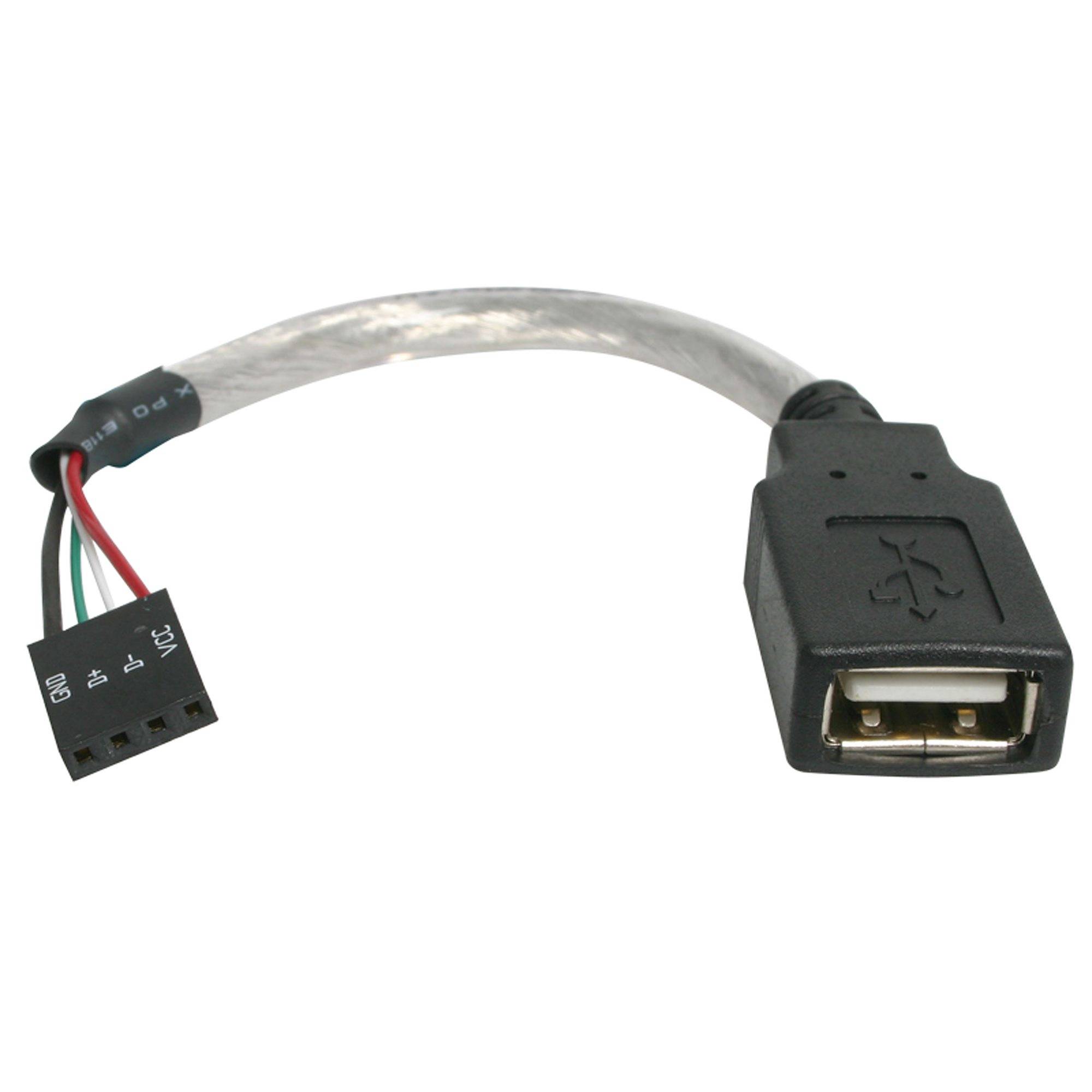 Rca Informatique - Image du produit : CABLE USB2.0 A FEMELLE VERS CARTE MERE 4 BROCHES F/F