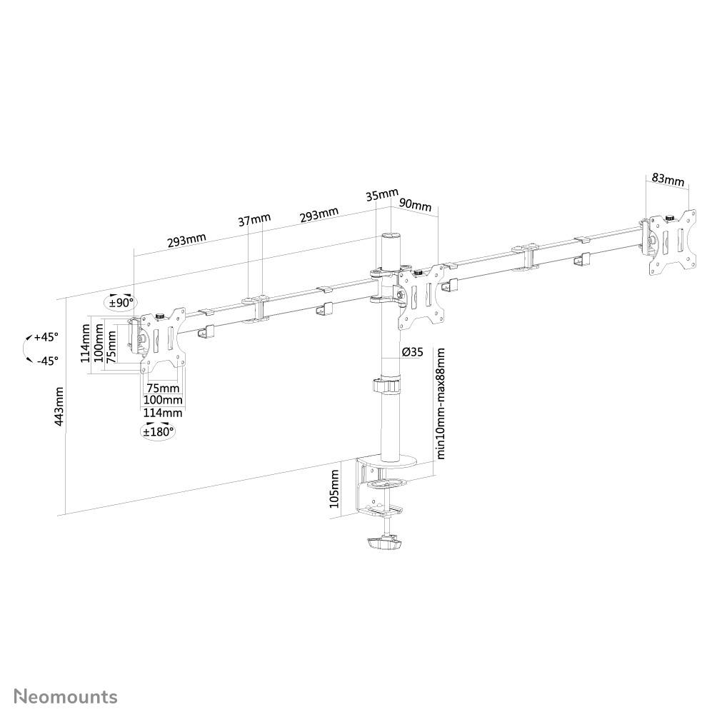 Rca Informatique - image du produit : NEWSTAR FLAT SCREEN DESK MOUNT