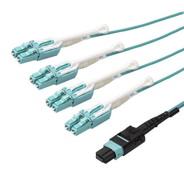 Rca Informatique - Image du produit : 10M MTP TO LC BREAKOUT CABLE OM3 40GB - PUSH/PULL TAB