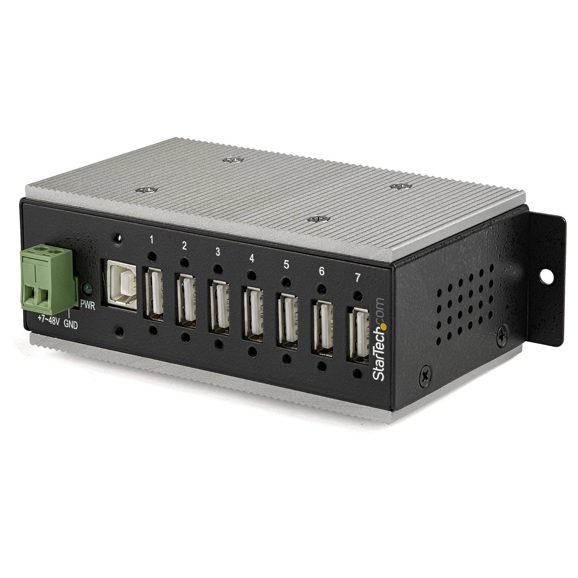 Rca Informatique - Image du produit : 7-PORT INDUSTRIAL USB HUB - USB 2.0-15KV ESD PROTECTION METAL