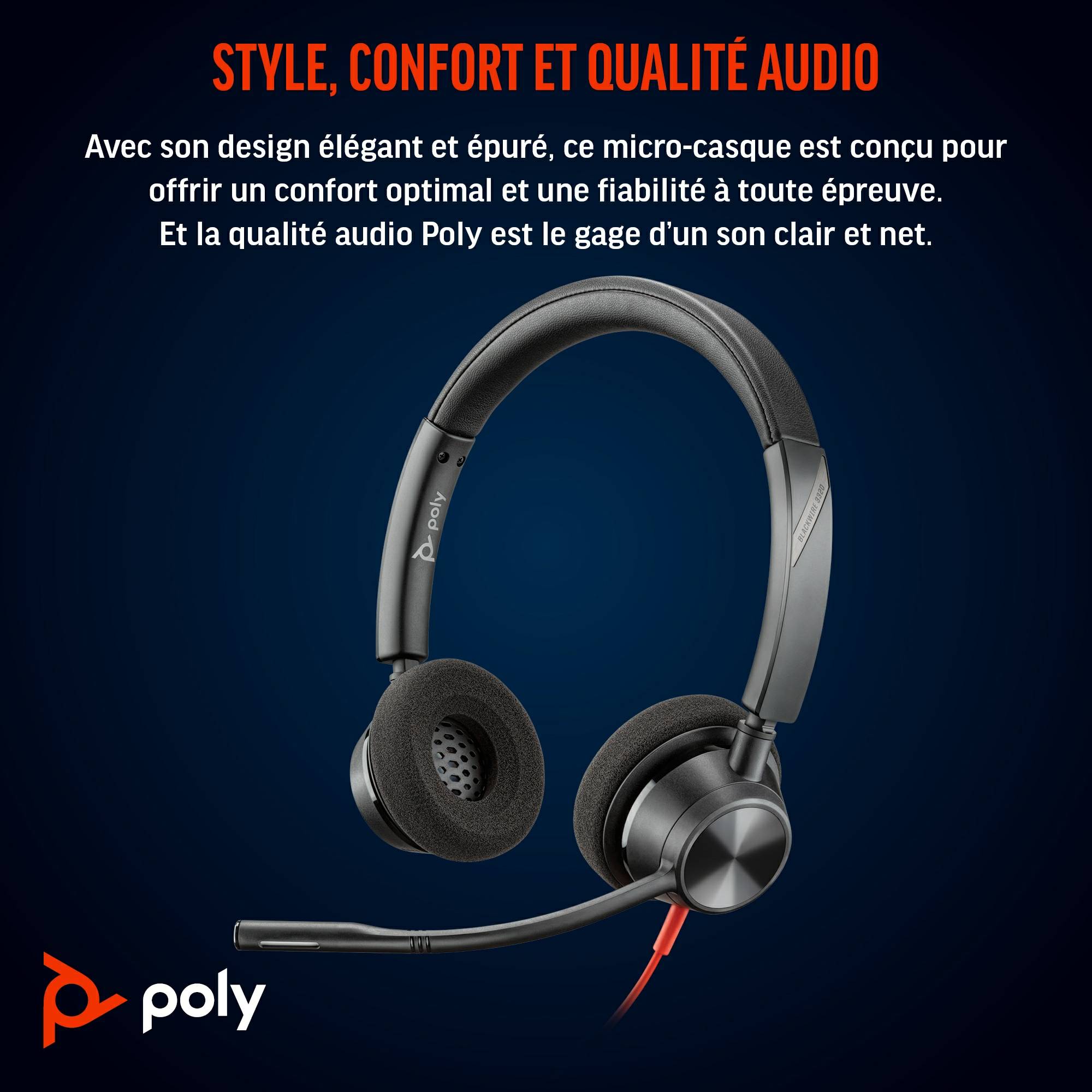 Rca Informatique - image du produit : POLY BW 3320 STEREO -M USB-C HS +USB-C/A