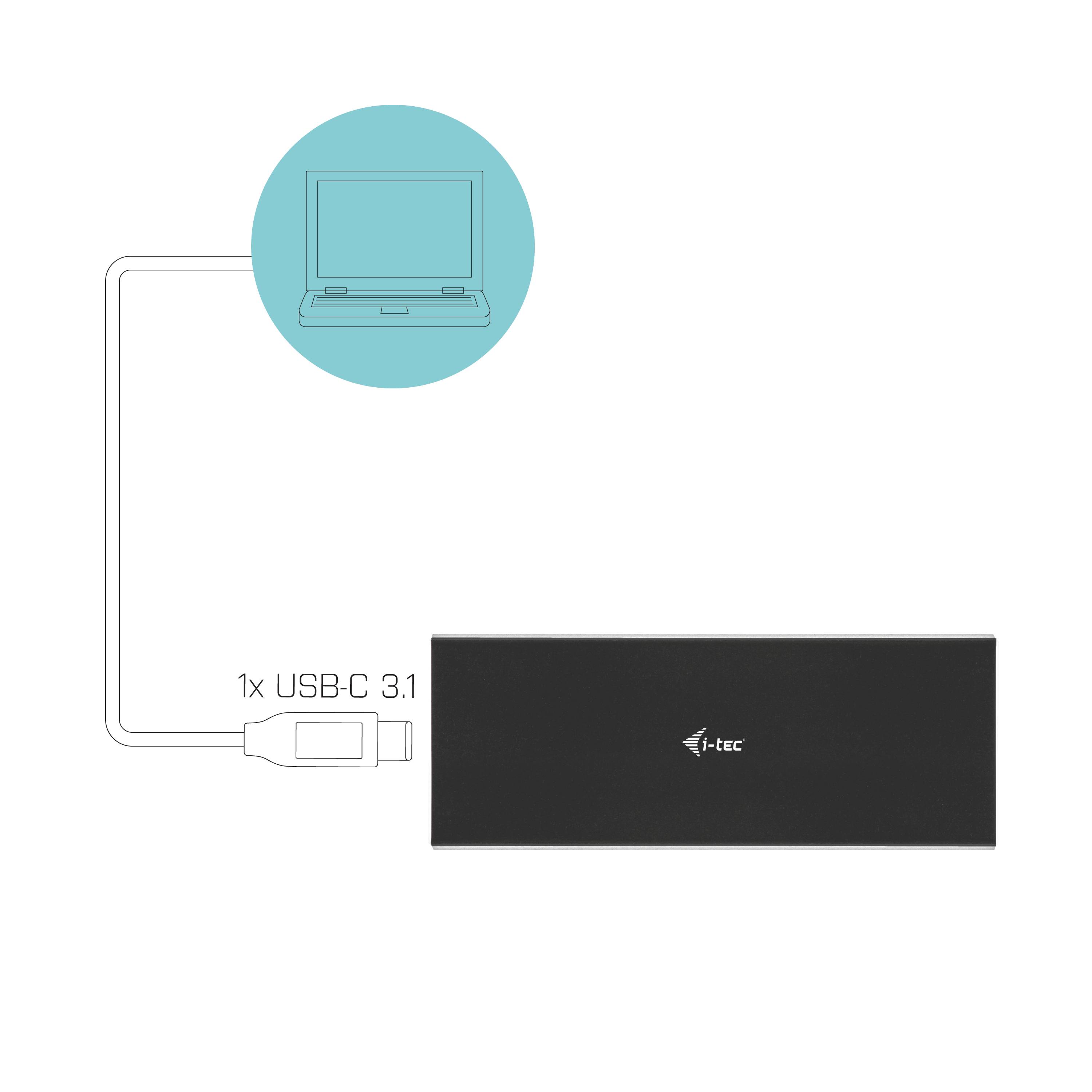 Rca Informatique - image du produit : I-TEC MYSAFE USB-C M.2 SATA DRIVE METAL EXTERNAL CASE 10GBPS