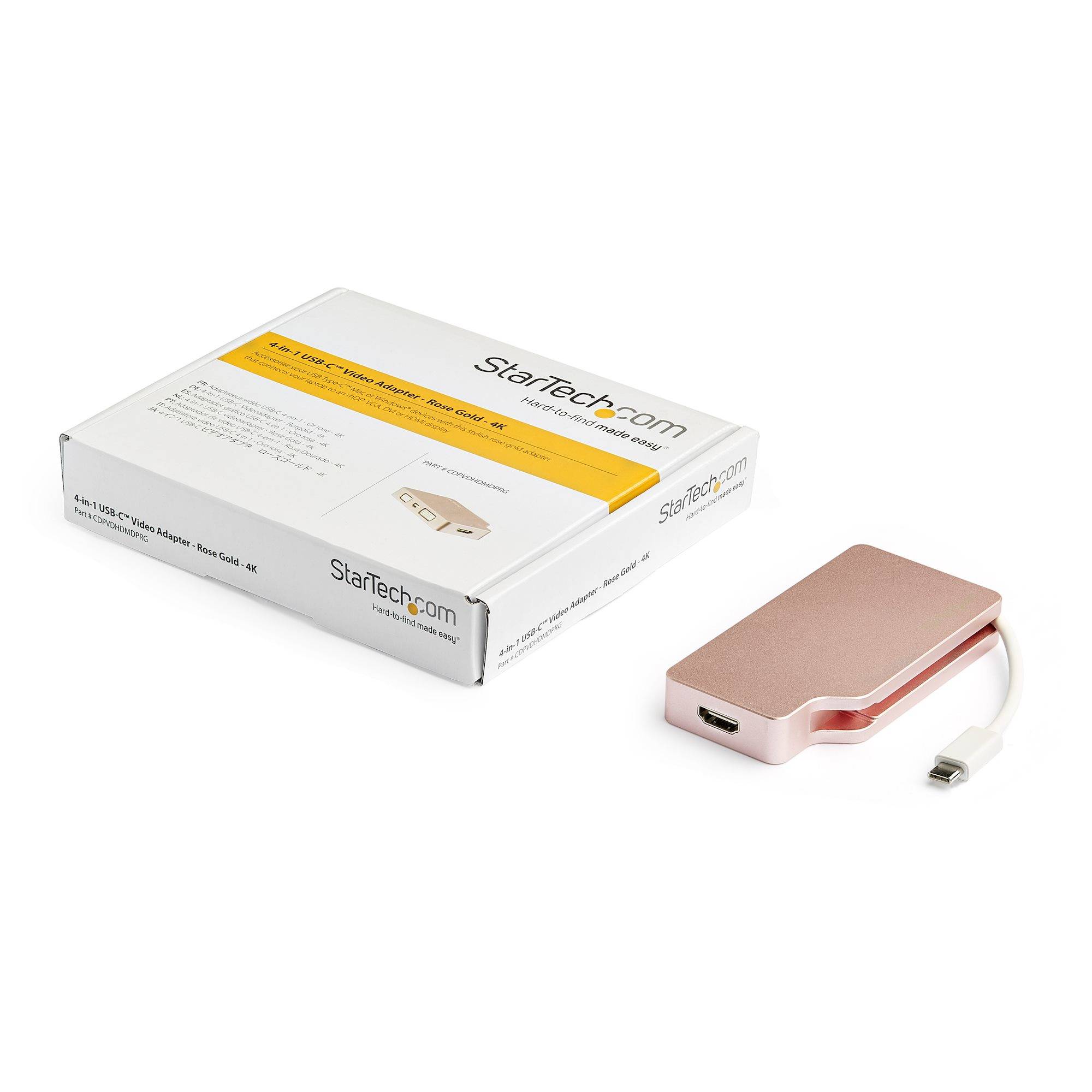 Rca Informatique - image du produit : ROSE GOLD USB-C ADAPTER - USB C TO VGA DVI HDMI OR MDP ADAPTER