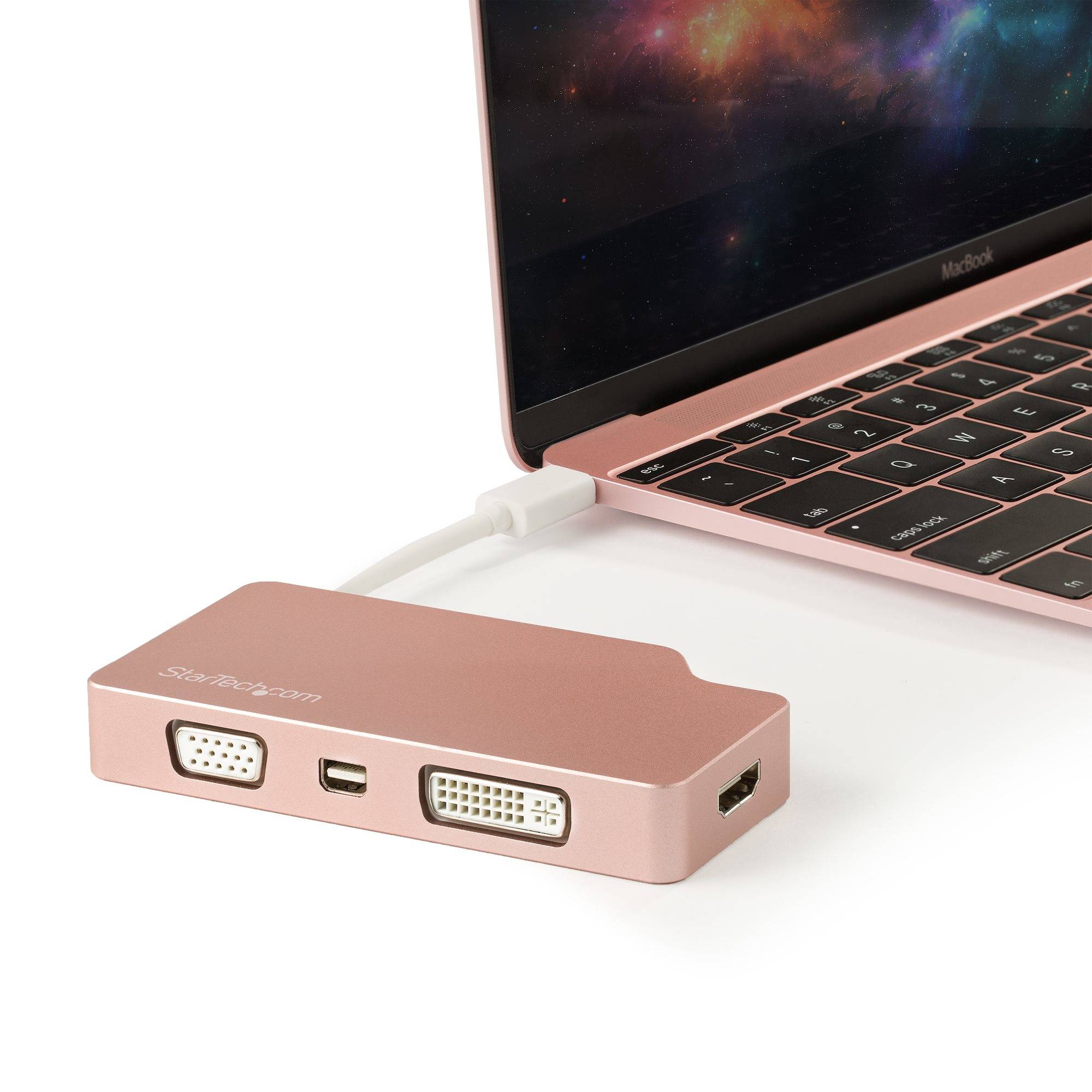 Rca Informatique - image du produit : ROSE GOLD USB-C ADAPTER - USB C TO VGA DVI HDMI OR MDP ADAPTER