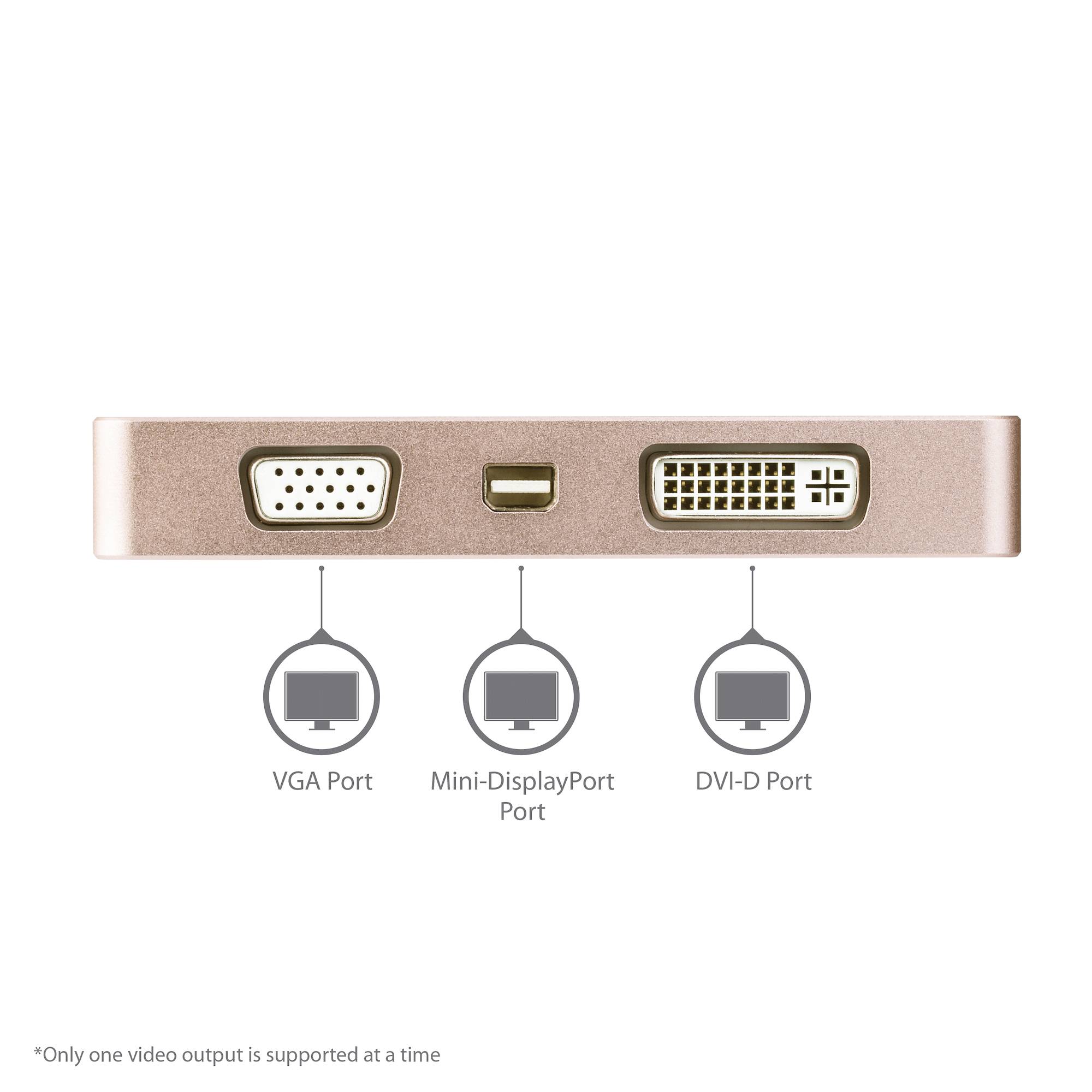 Rca Informatique - image du produit : ROSE GOLD USB-C ADAPTER - USB C TO VGA DVI HDMI OR MDP ADAPTER