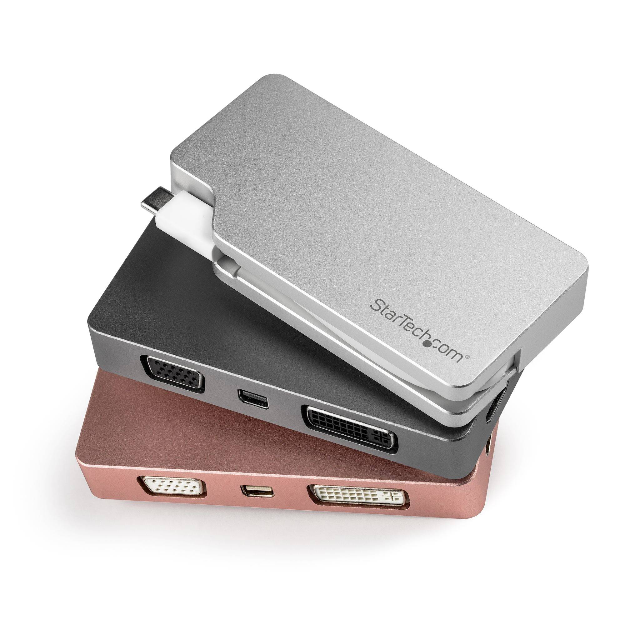 Rca Informatique - image du produit : ROSE GOLD USB-C ADAPTER - USB C TO VGA DVI HDMI OR MDP ADAPTER