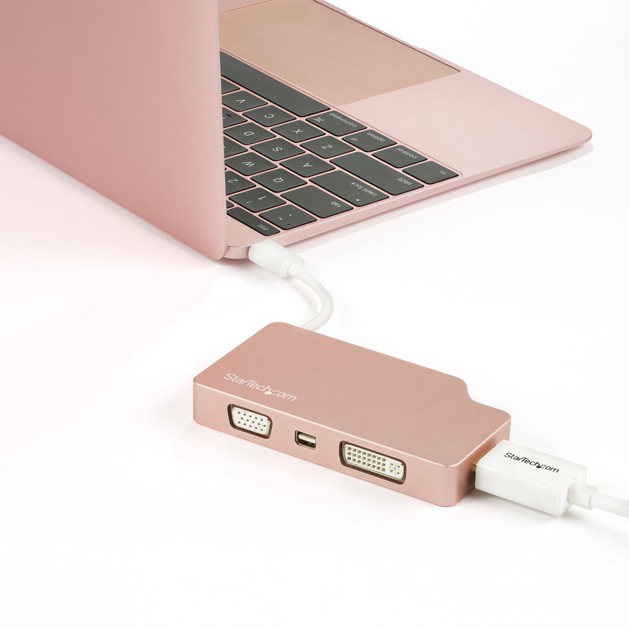 Rca Informatique - image du produit : ROSE GOLD USB-C ADAPTER - USB C TO VGA DVI HDMI OR MDP ADAPTER