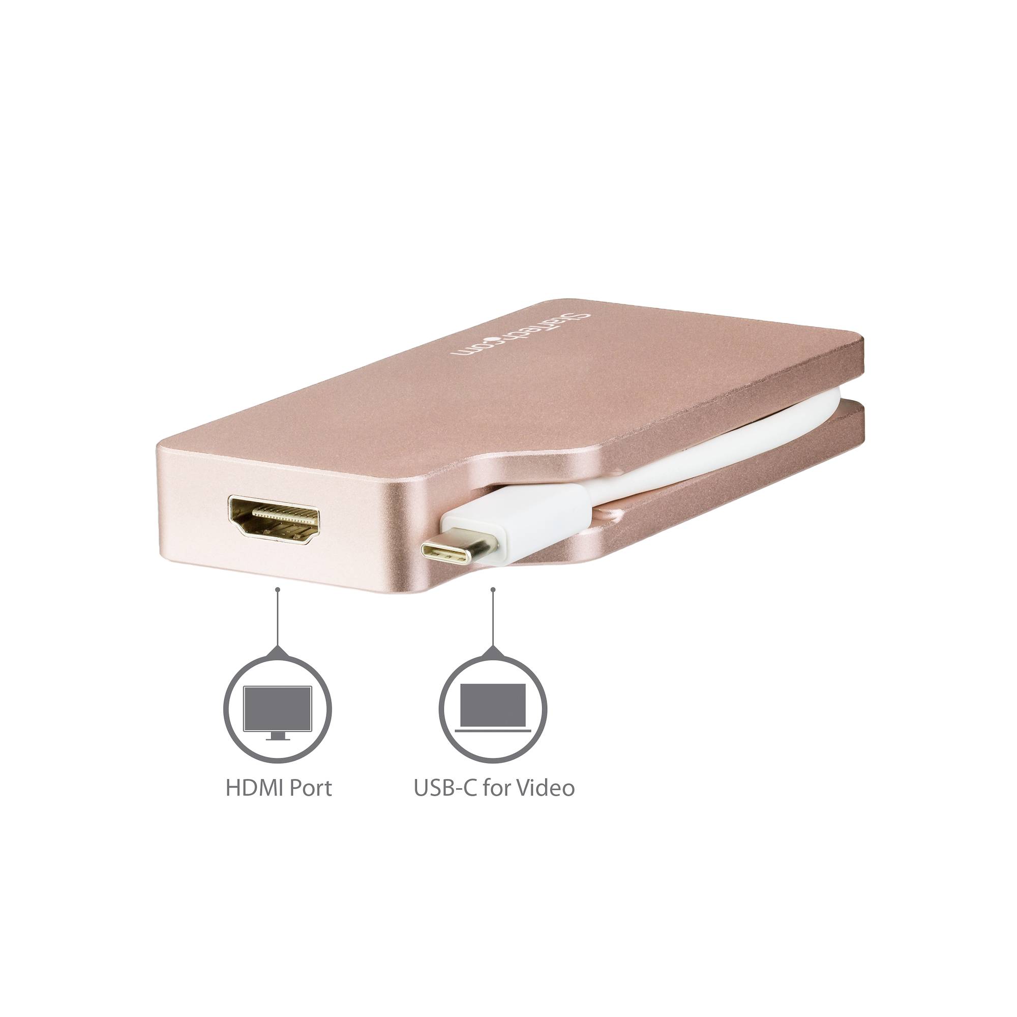 Rca Informatique - image du produit : ROSE GOLD USB-C ADAPTER - USB C TO VGA DVI HDMI OR MDP ADAPTER