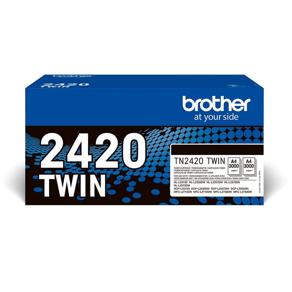 Rca Informatique - image du produit : TN-2420TWIN BLACK TONER CARTRIDGE ISO YIELD UP TO 2 X 3