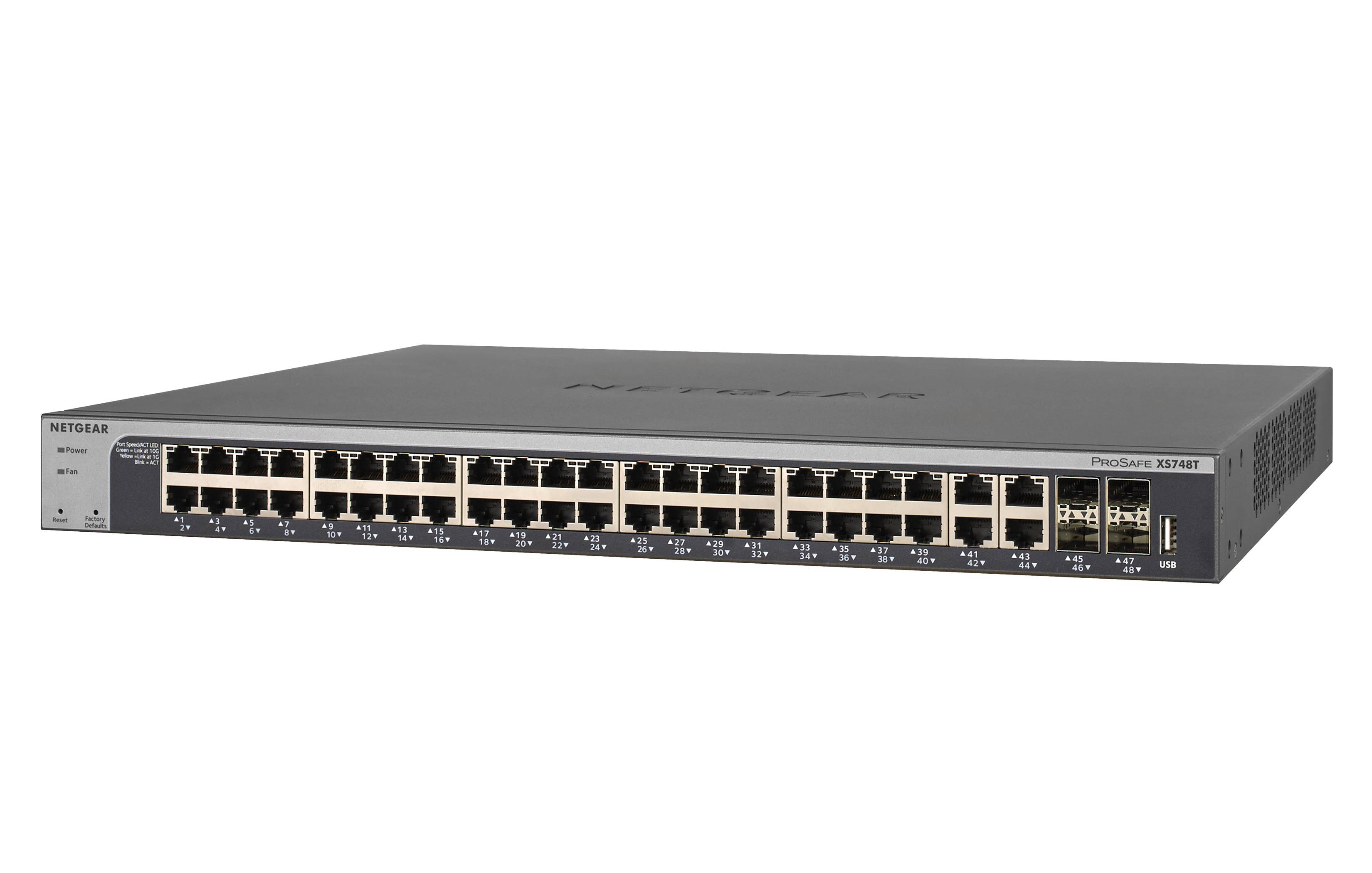 Rca Informatique - image du produit : SMART SWITCH PROSAFE XS748T 10GIGABIT 48 PORTS RJ45