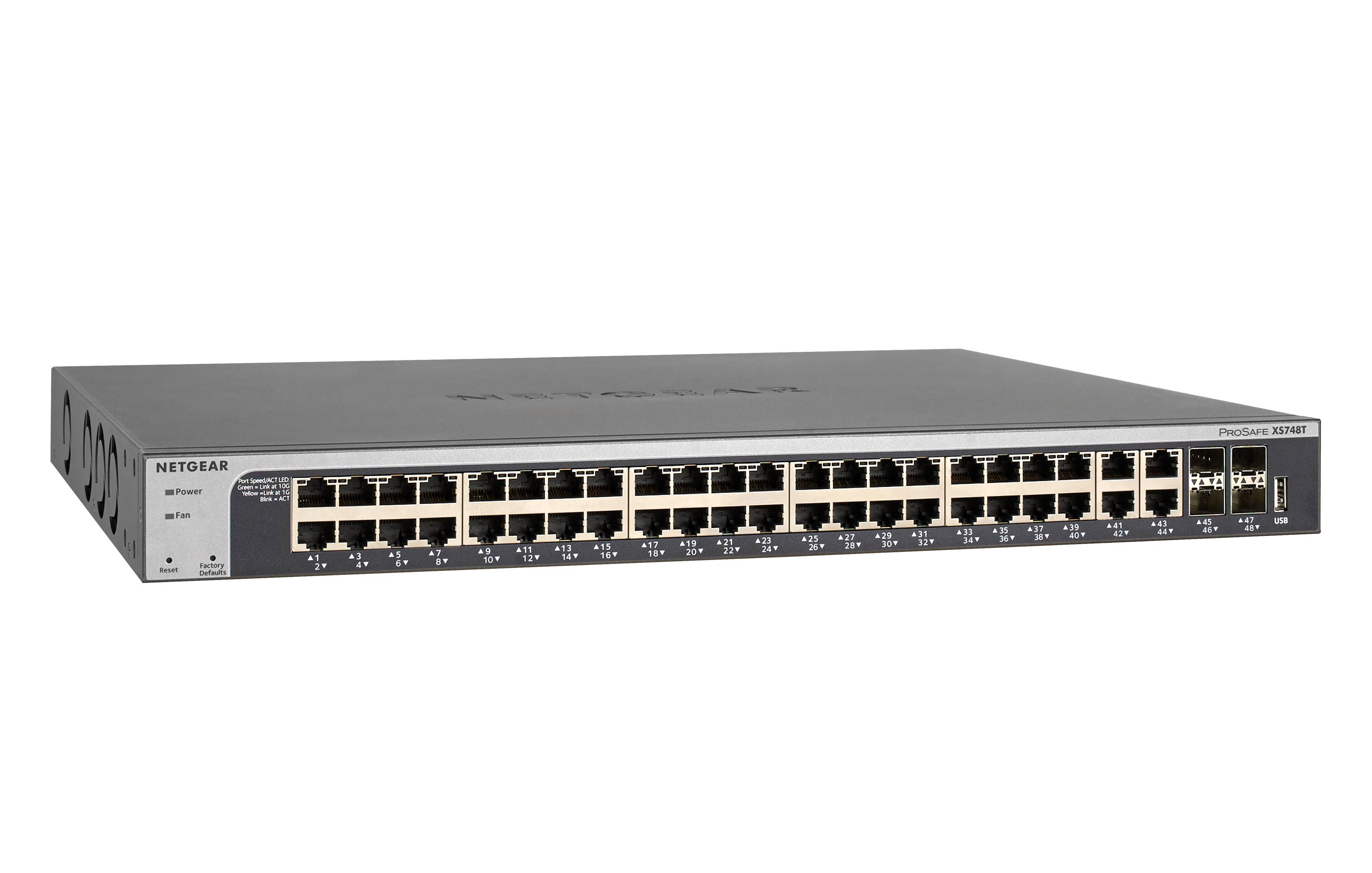 Rca Informatique - image du produit : SMART SWITCH PROSAFE XS748T 10GIGABIT 48 PORTS RJ45