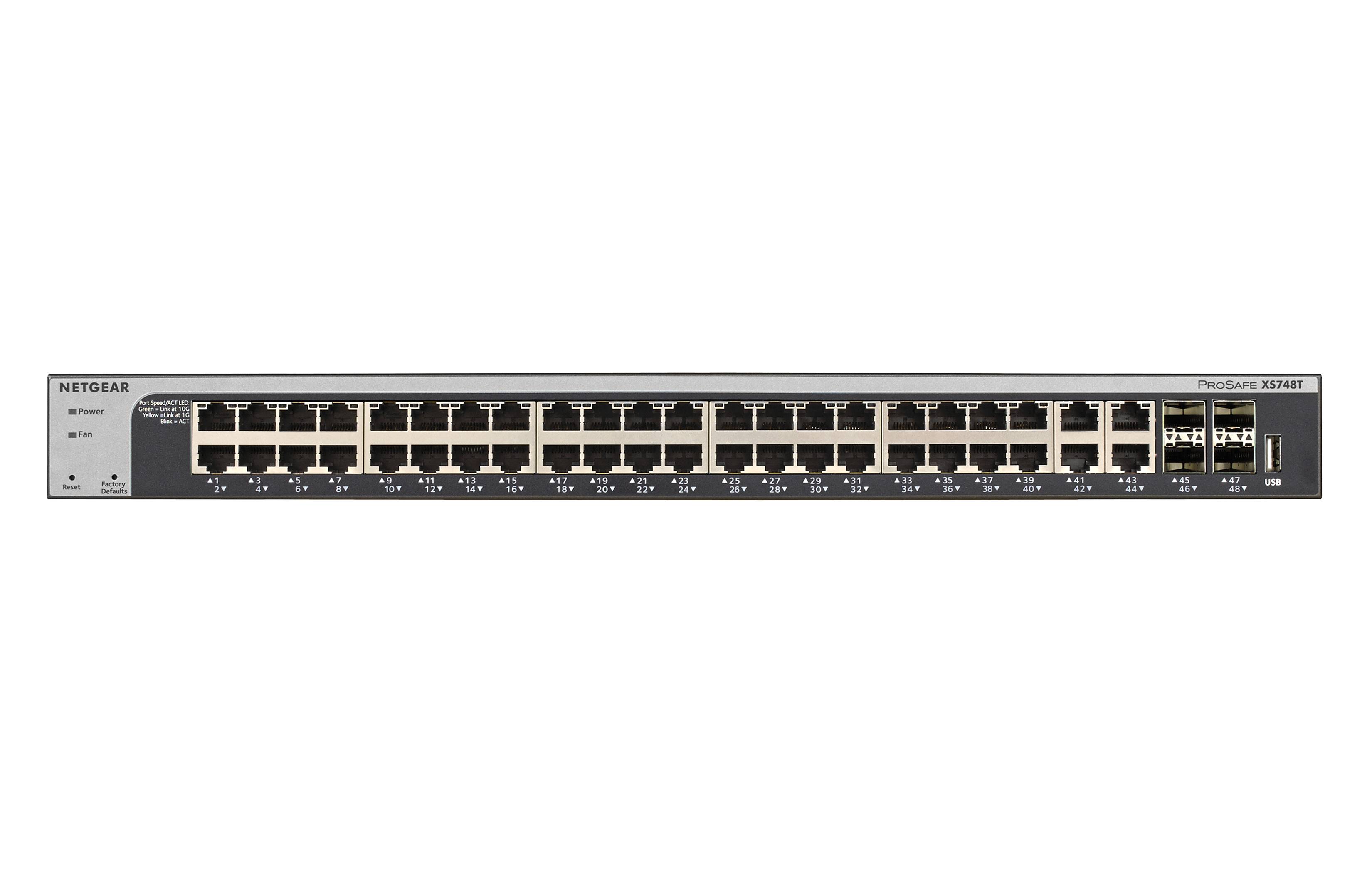 Rca Informatique - image du produit : SMART SWITCH PROSAFE XS748T 10GIGABIT 48 PORTS RJ45