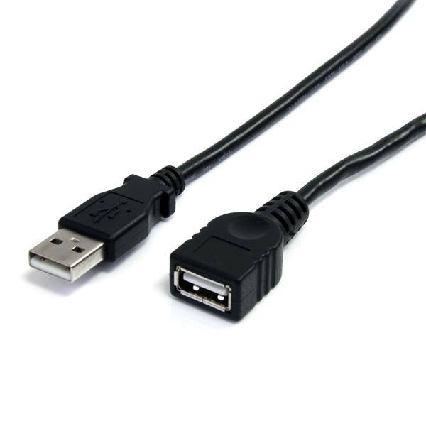 Rca Informatique - Image du produit : 10FT BLACK USB 2.0 EXTENSION CABLE A TO A - M/F