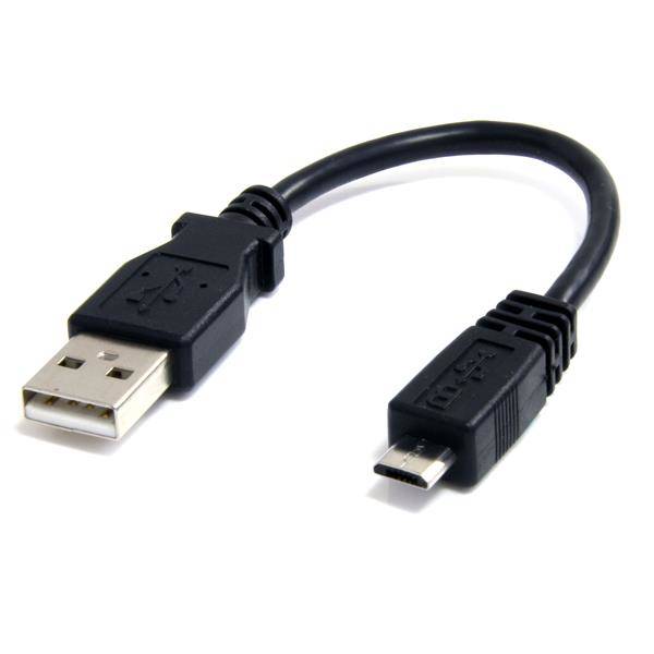 Rca Informatique - image du produit : CABLE MICRO USB 15 CM - A VERS MICRO B - USB 2.0 - NOIR