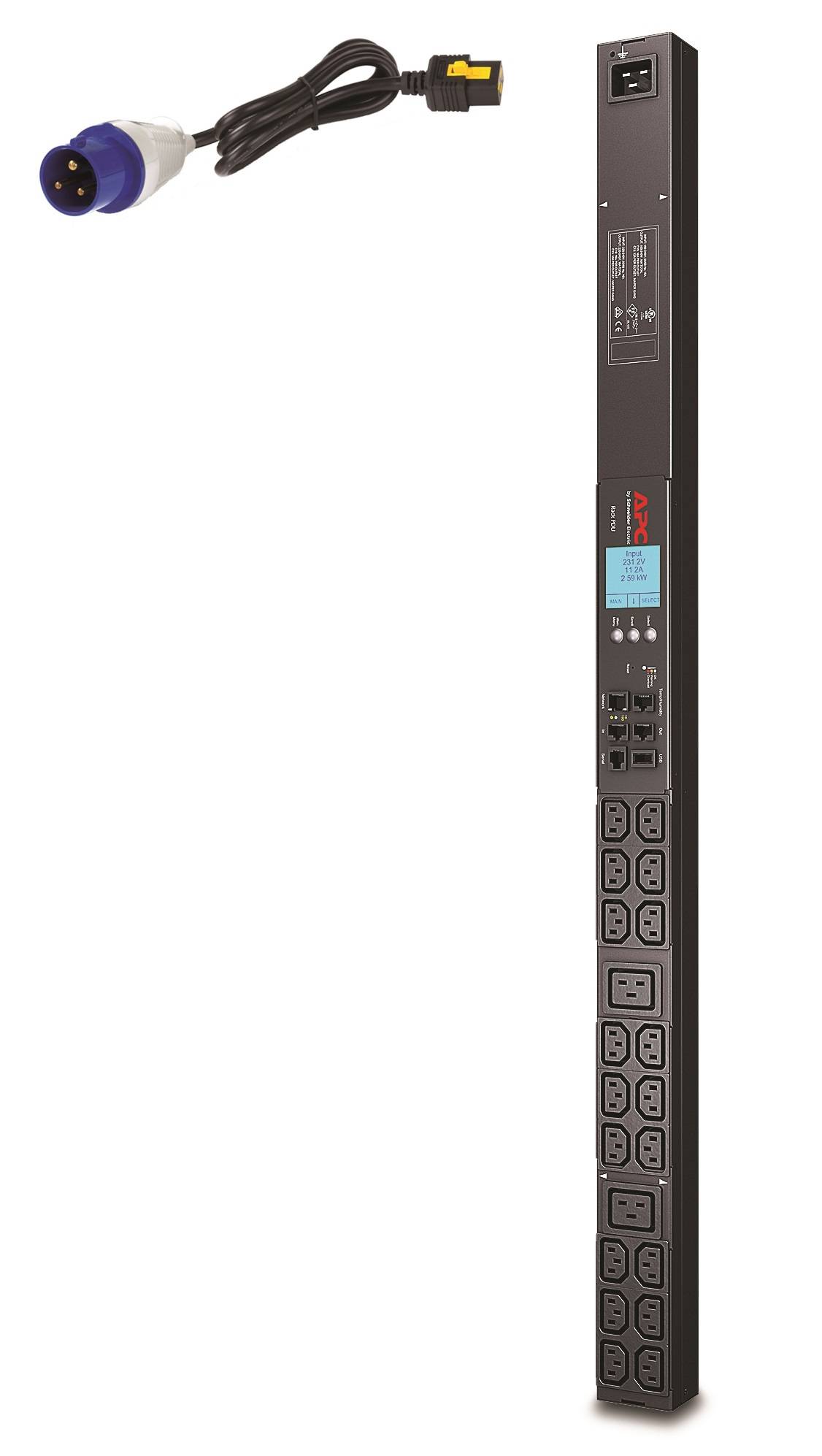 Rca Informatique - image du produit : RACK PDU 2G METERED ZEROU 16A 230V 18XC13 + 2XC19 IEC309