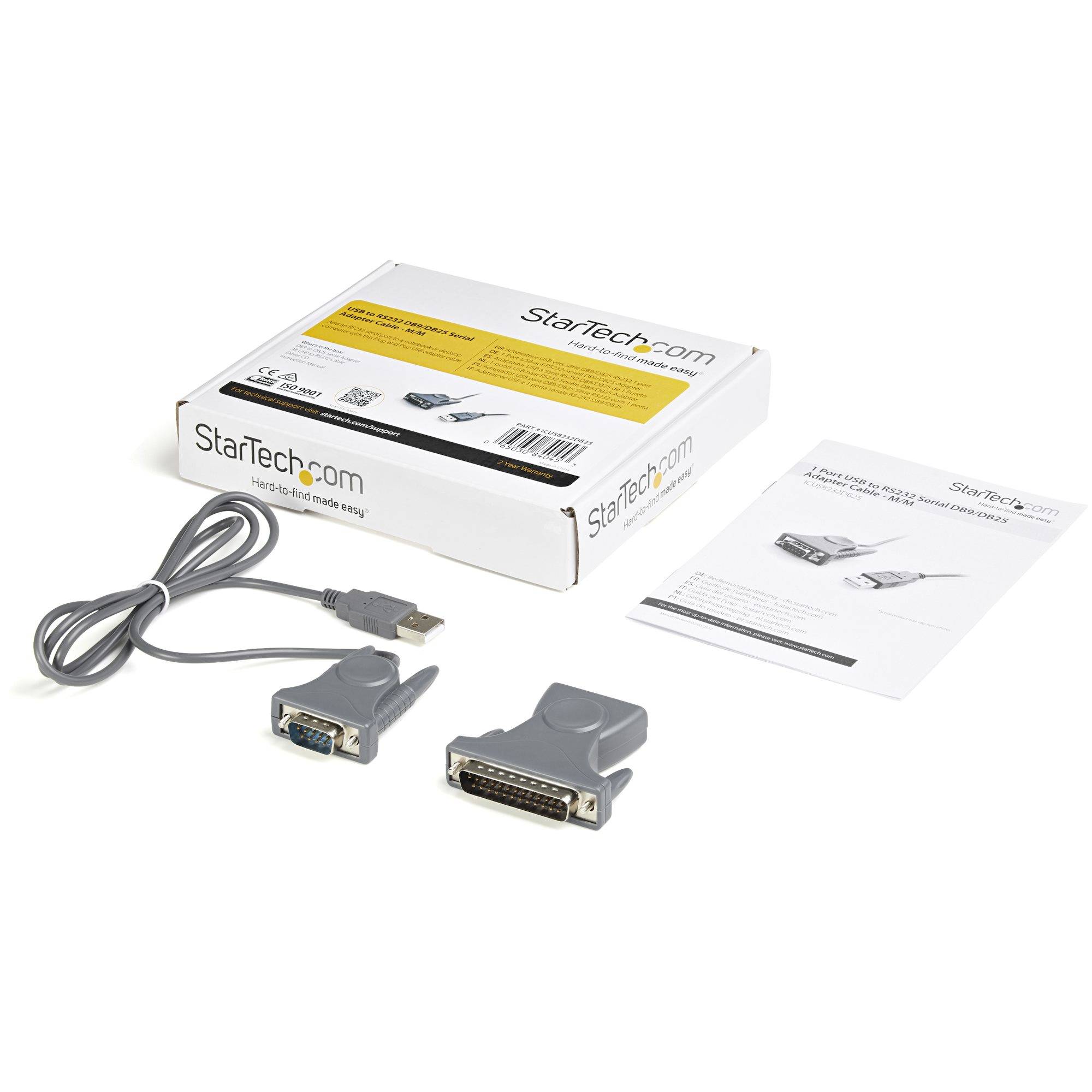 Rca Informatique - image du produit : ADAPTATEUR USB VERS DB9/DB25 RS232 1 PORT