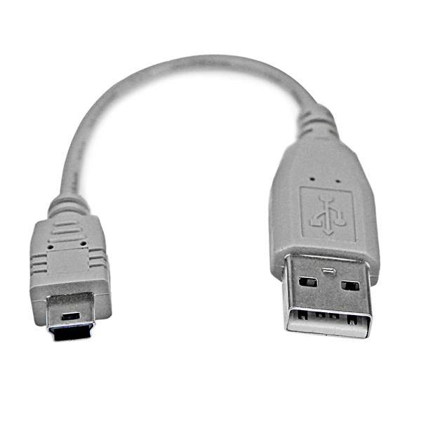 Rca Informatique - image du produit : CABLE MINI USB 2.0 USB A VERS MINI USB B - 15 CM