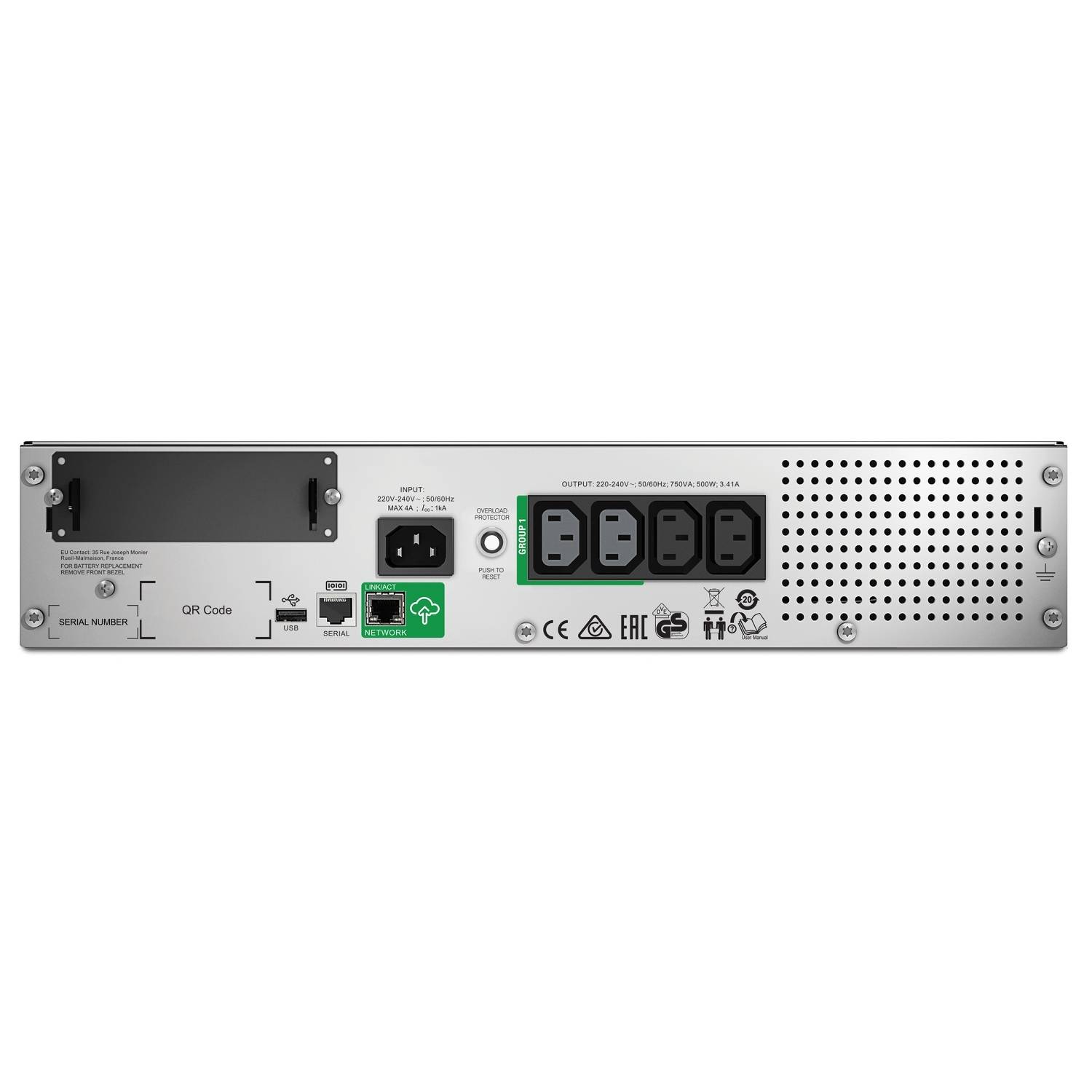 Rca Informatique - image du produit : SMART-UPS 750VA LCD RM 2U 230V WITH SMARTCONNECT IN IN