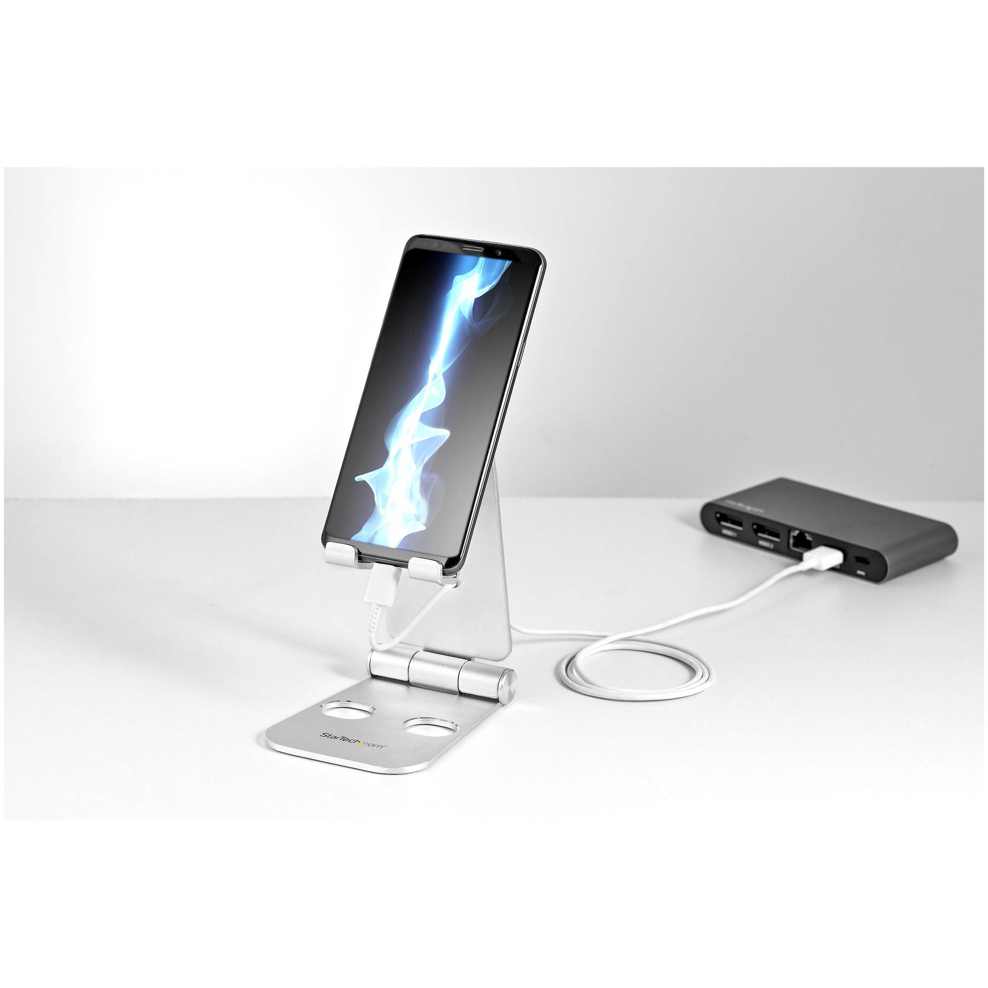 Rca Informatique - image du produit : SMARTPHONE AND TABLET STAND PORTABLE AND FOLDABLE - ALUMINUM