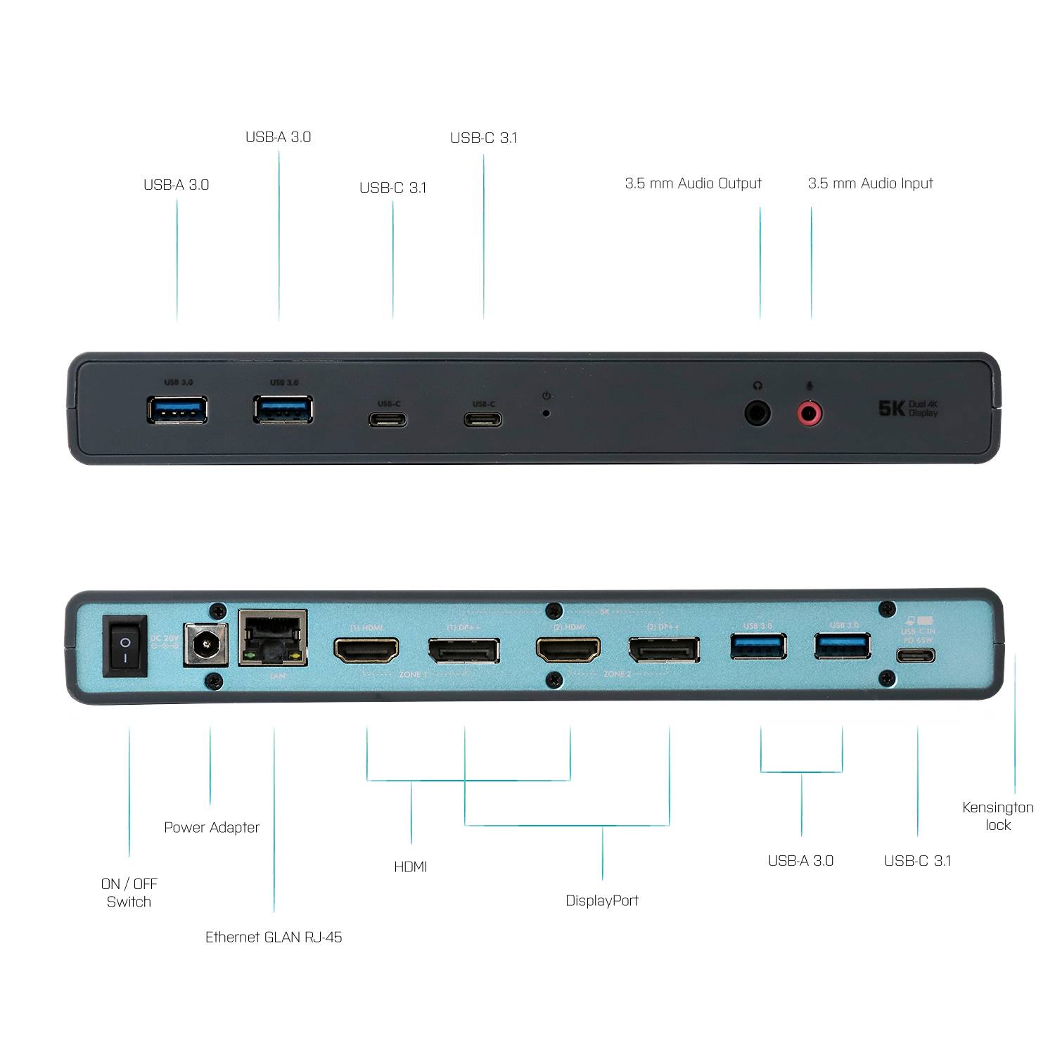 Rca Informatique - image du produit : I-TEC USB 3.0 USB-C DUAL DOCK EU