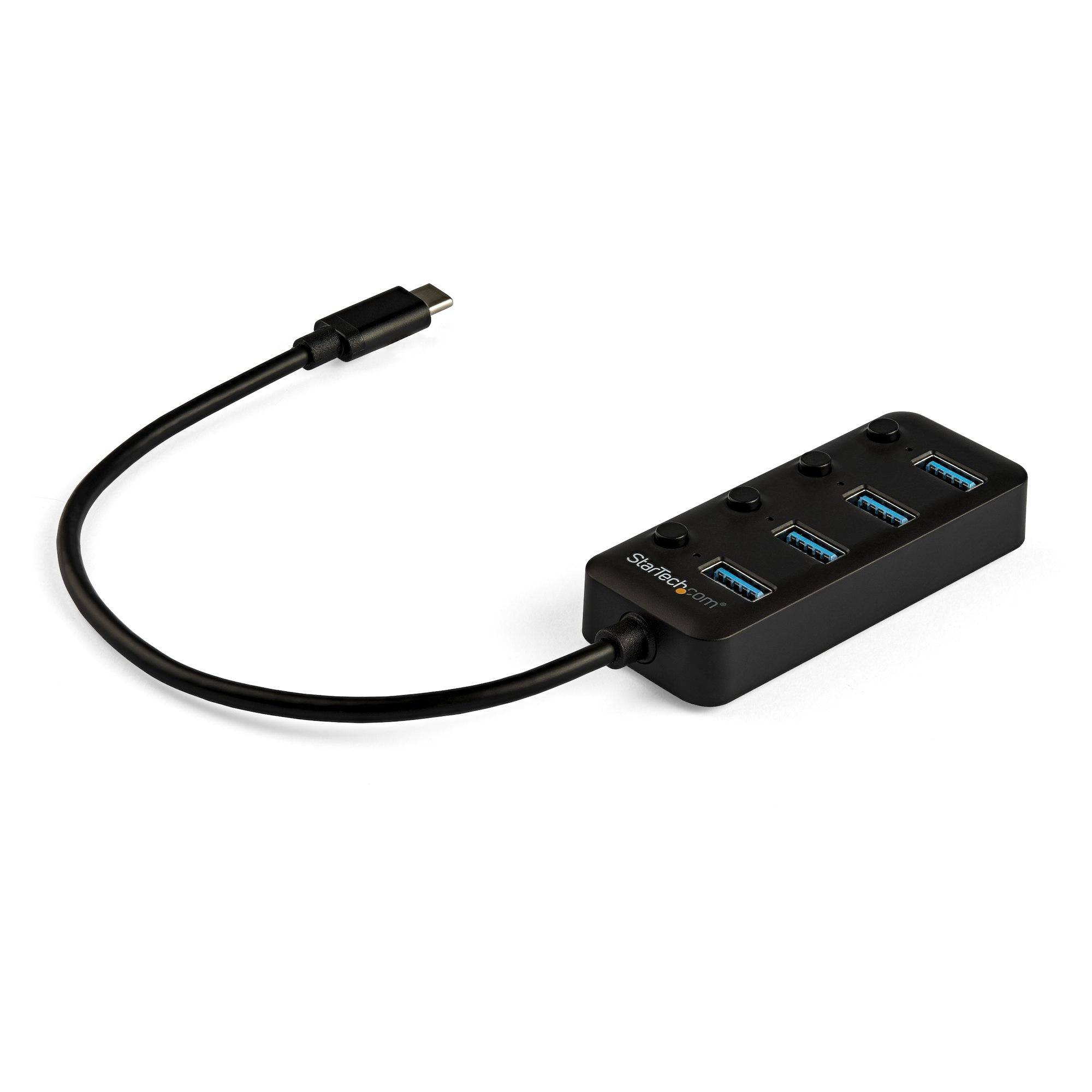 Rca Informatique - image du produit : 4-PORT USB C HUB-4X USB-A INDIVIDUAL ON/OFF SWITCHES