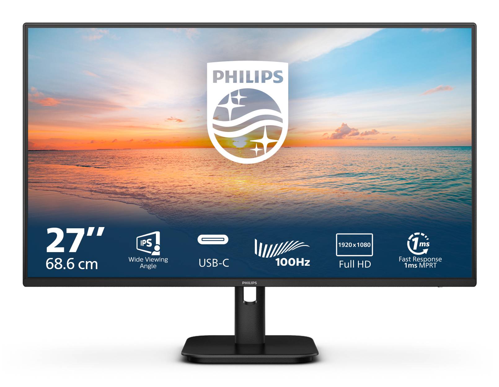 Rca Informatique - image du produit : 27E1N1300A 27IN IPS FHD 100HZ 250CD/HDMI/2USB/USB-C