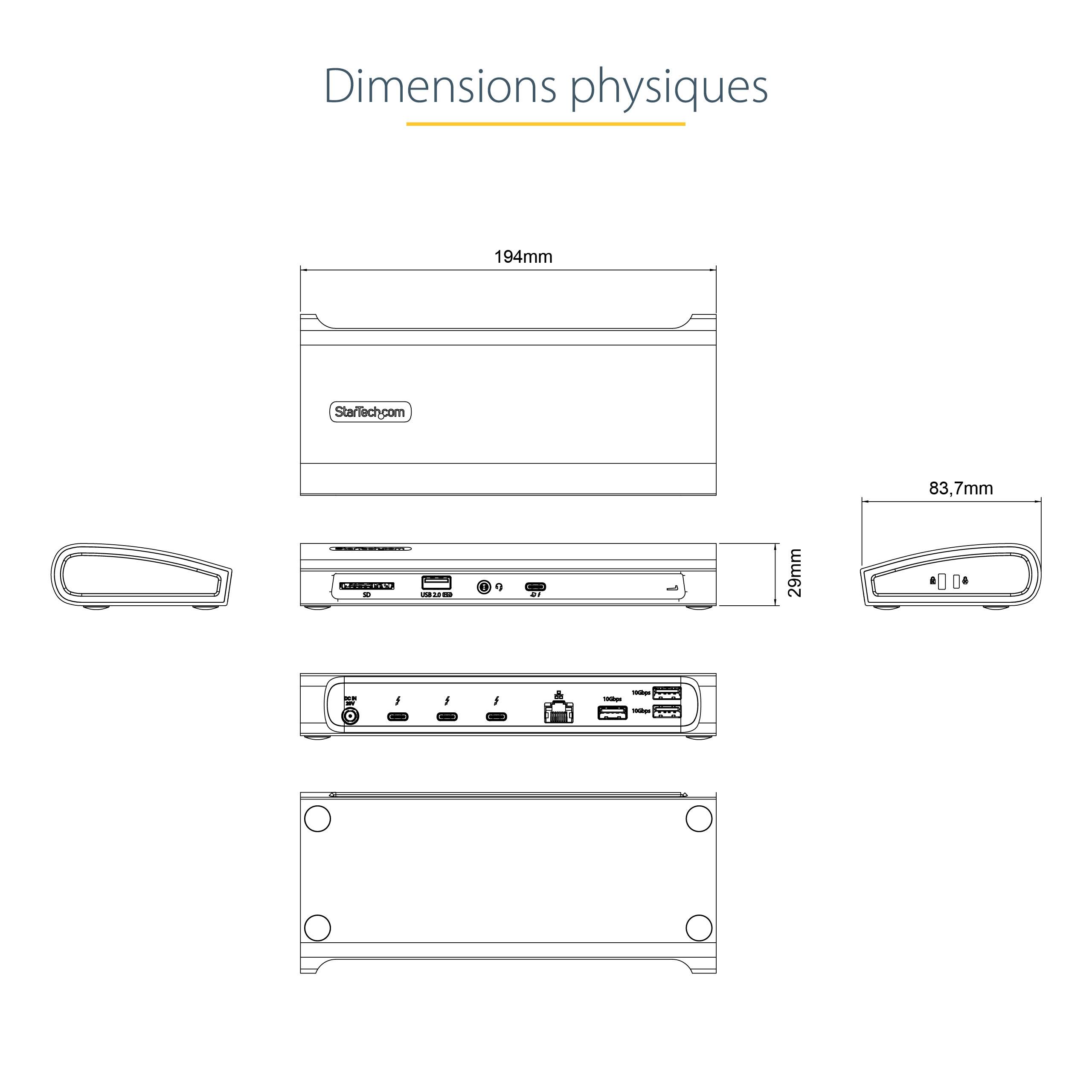 Rca Informatique - image du produit : THUNDERBOLT 4 DOCK 96W DUAL 4K 60HZ OR 1X8K 3XTB4 4XUSB-A