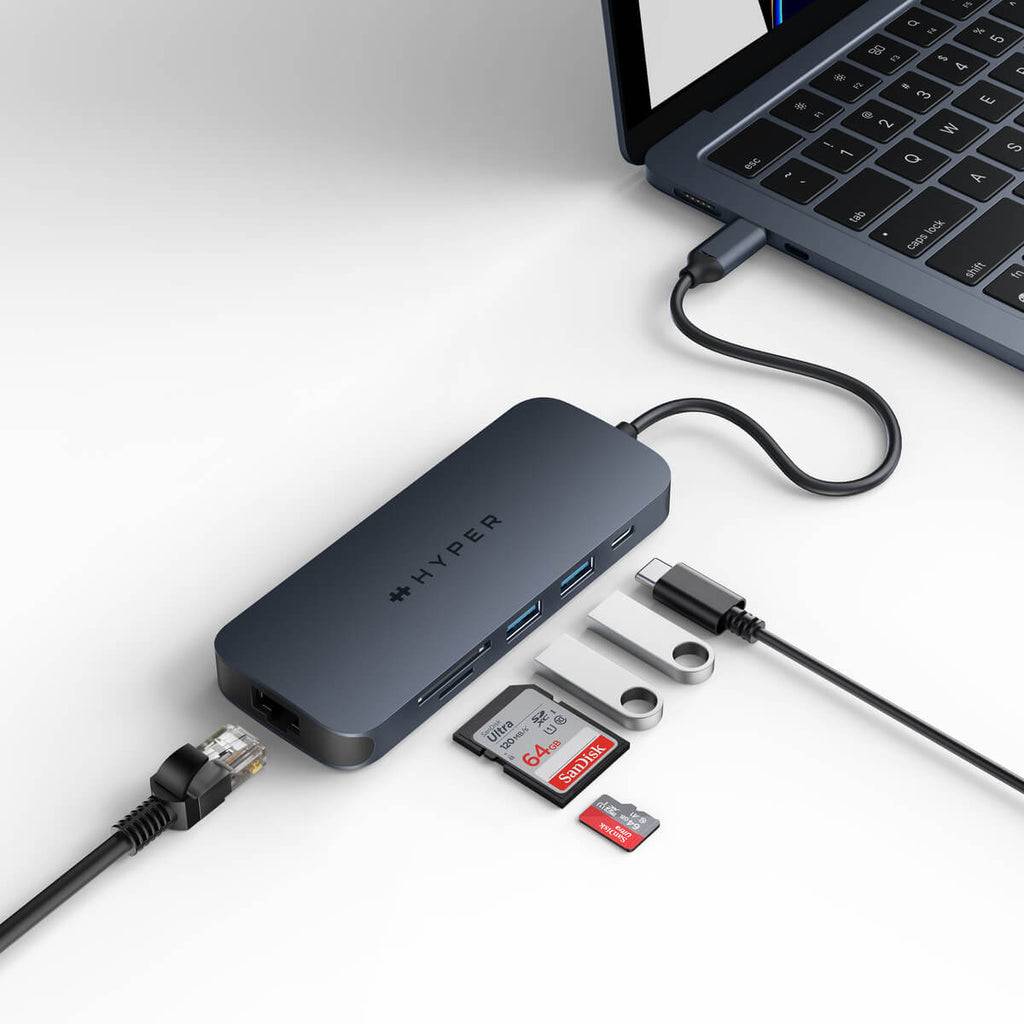 Rca Informatique - image du produit : HYPERDRIVE ECOSMART GEN.2 UNIVERSAL USB-C 8-IN-1 HUB 140W