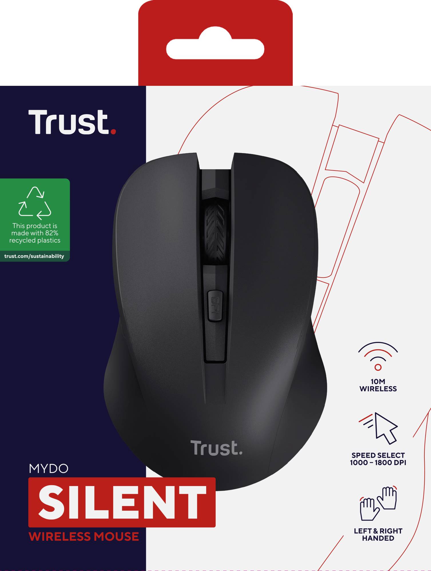 Rca Informatique - image du produit : MYDO SILENT WIRELESS MOUSE BLACK