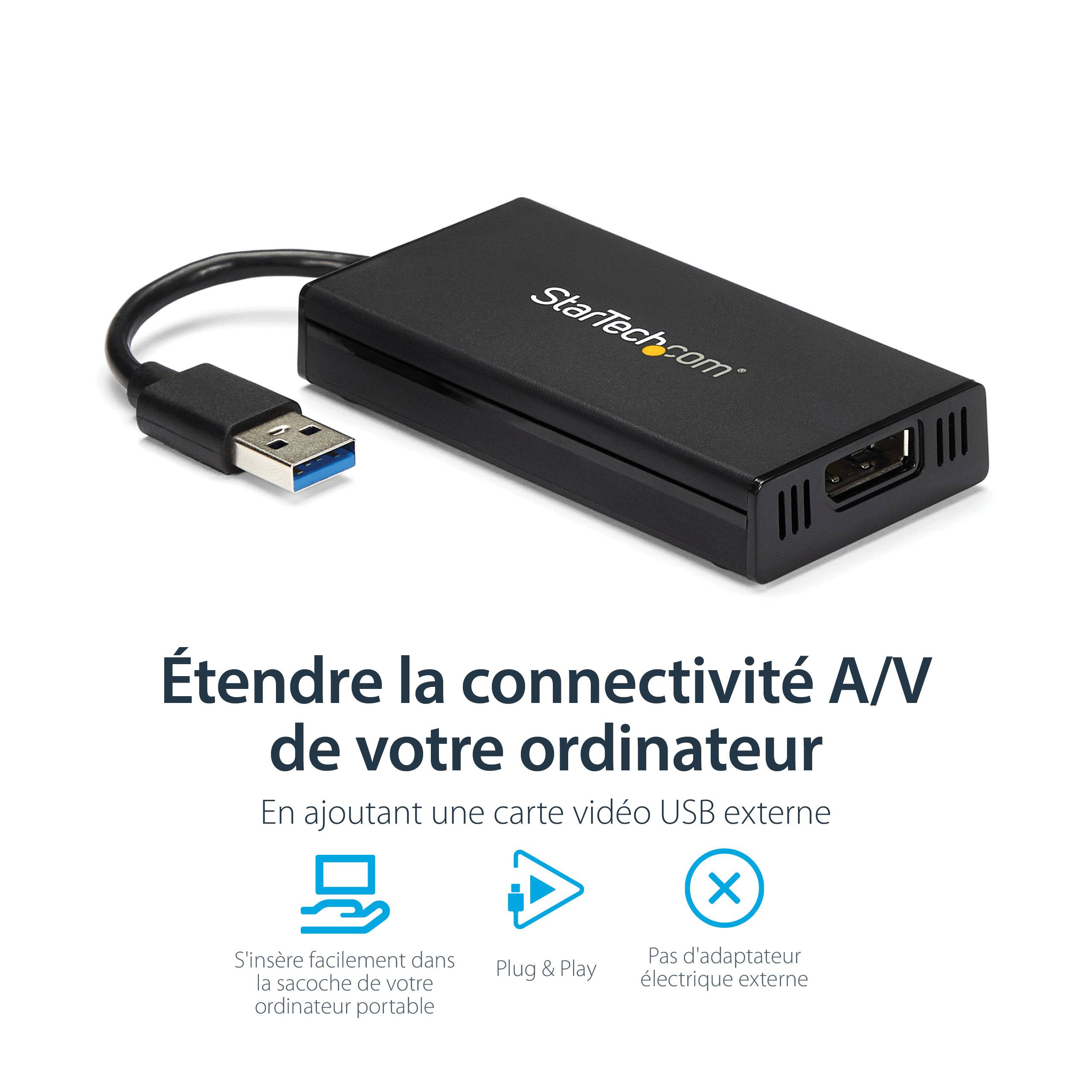 Rca Informatique - image du produit : ADAPTATEUR VIDEO USB 3.0 VERS DISPLAYPORT ULTRA HD 4K - M/F