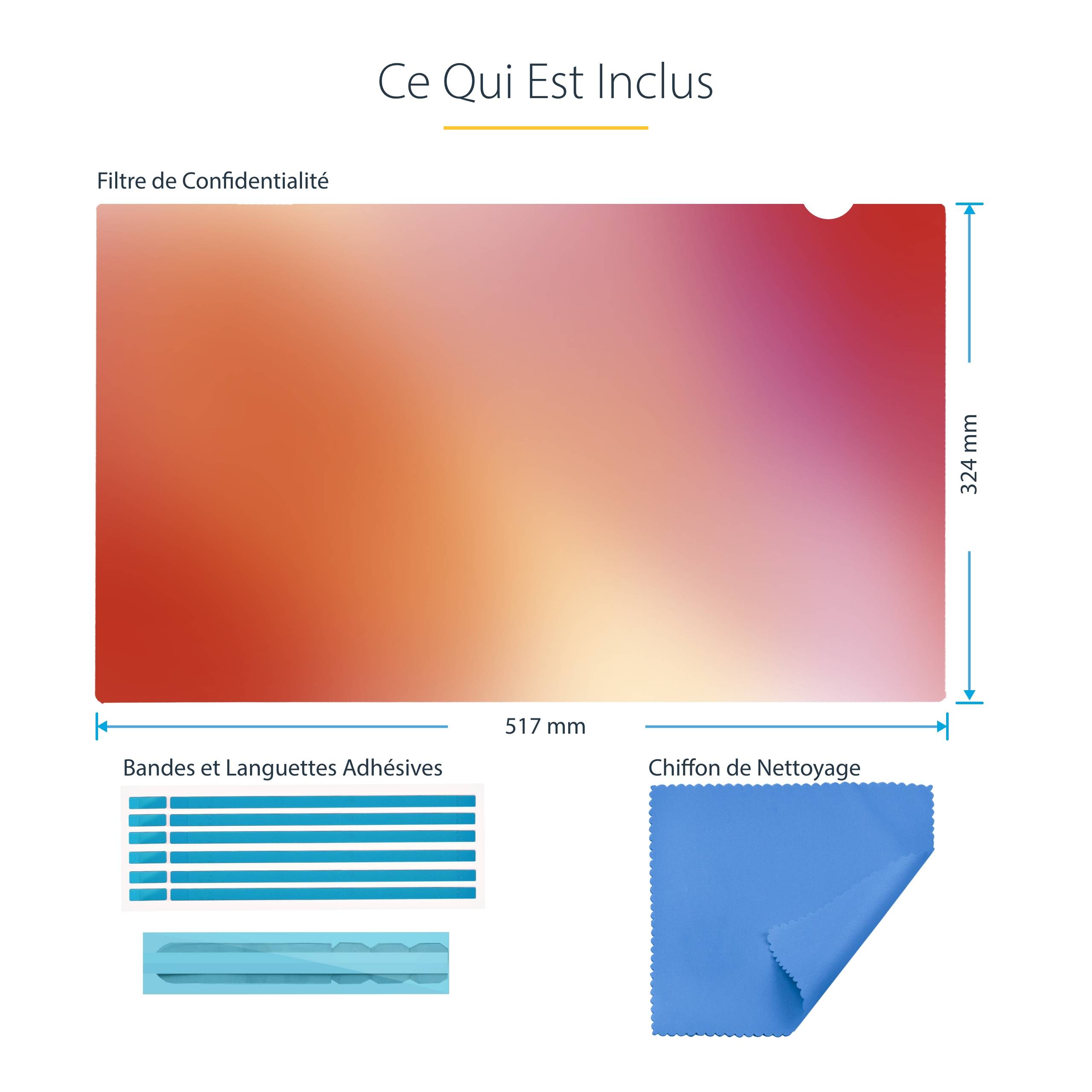 Rca Informatique - image du produit : FILTRE DE CONFIDENTIALITE POUR ECRAN 24 REVERSIBLE/DORE