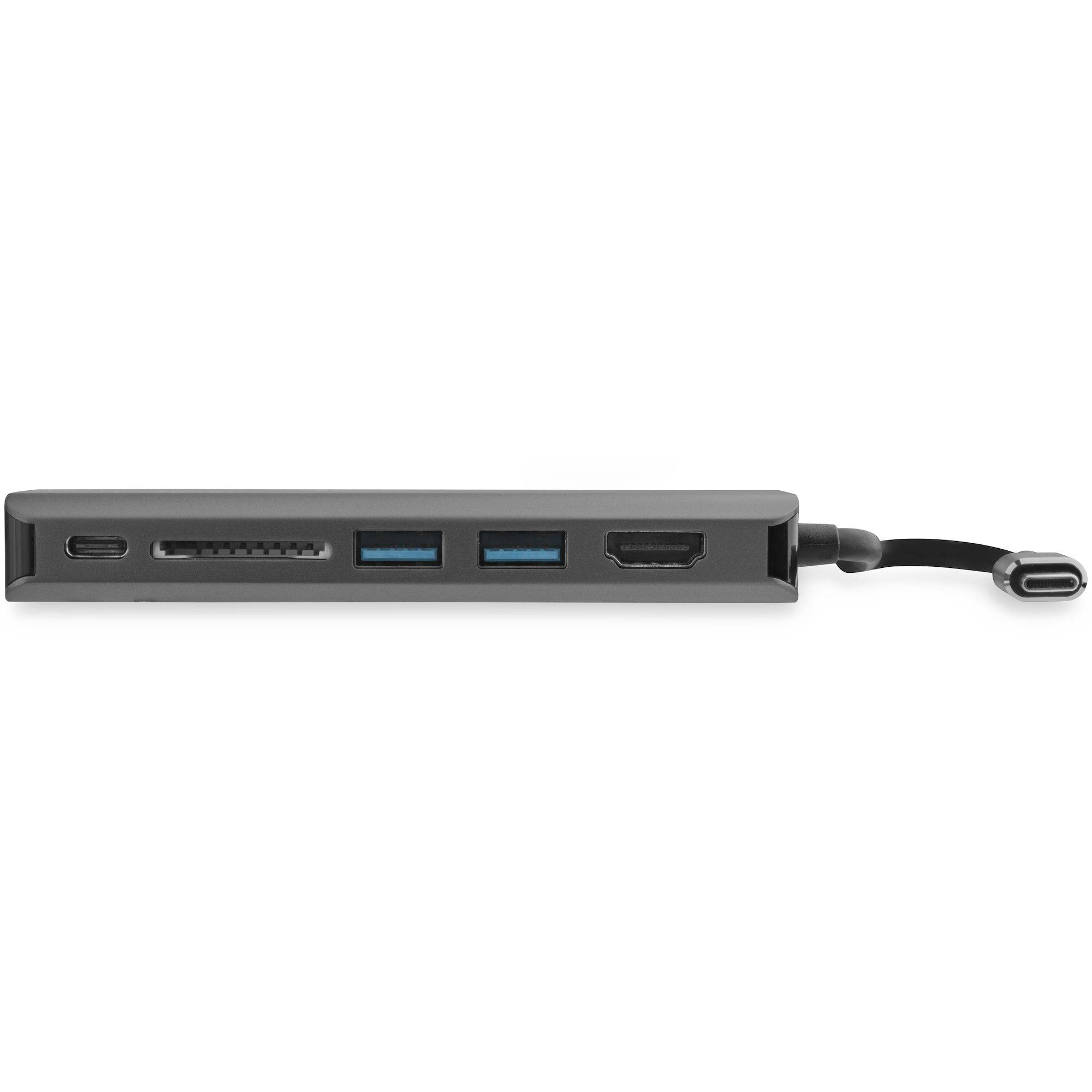 Rca Informatique - image du produit : USB C MULTIPORT ADAPTER - HDMI 4K-2XA 1XC - SD READER-PD 3.0