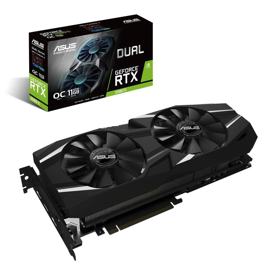 Rca Informatique - image du produit : GF DUAL-RTX2080TI-O11G PCIE3 11GB GDDR6DP3 HDMI USB-C         IN