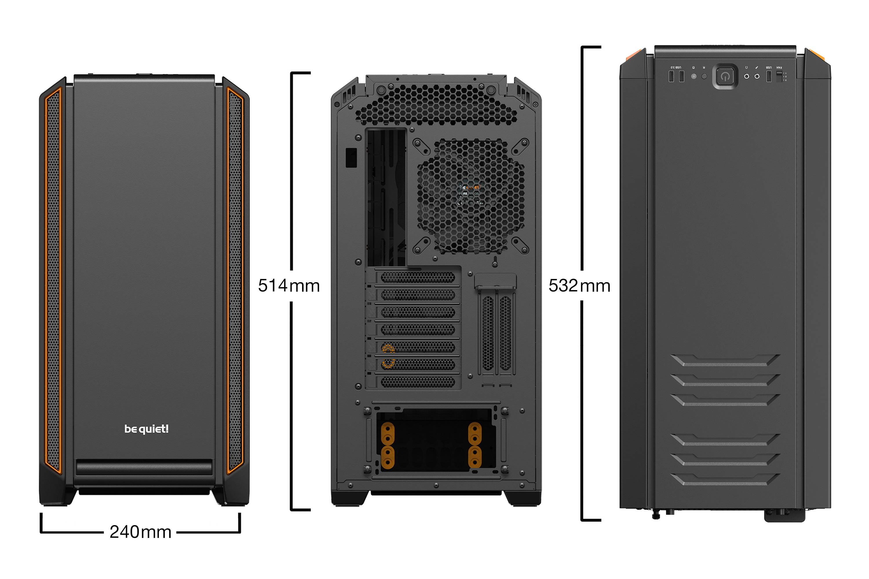 Rca Informatique - image du produit : SILENT BASE 601 MIDI TOWER ATX M-ATX MINI-ITX ORANGE