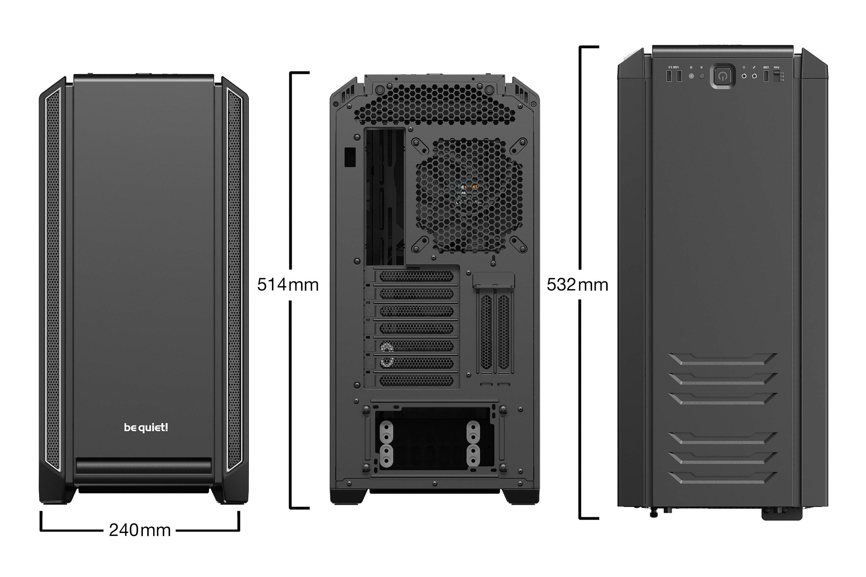 Rca Informatique - image du produit : SILENT BASE 601 MIDI TOWER WIND ATX M-ATX MINI-ITX SILVER