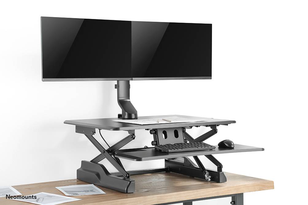 Rca Informatique - image du produit : DESK MOUNT DUAL 19-27IN BLACK CLAMP/GROMMET 75X75TO100X100