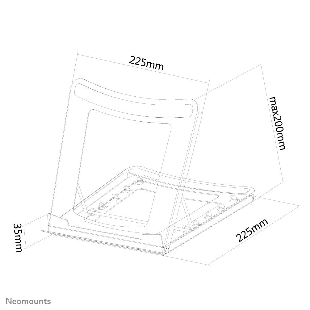 Rca Informatique - image du produit : LAPTOP DESK STAND ERGONOMIC 5 STEPS