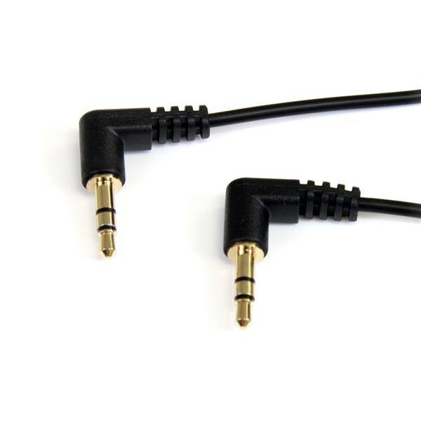 Rca Informatique - Image du produit : CABLE AUDIO STEREO 35MM A ANGLE DROIT  - M/M - 30CM