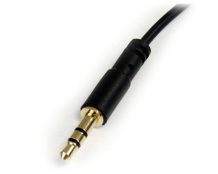 Rca Informatique - image du produit : CABLE AUDIO SLIM 35MM A ANGLE DROIT