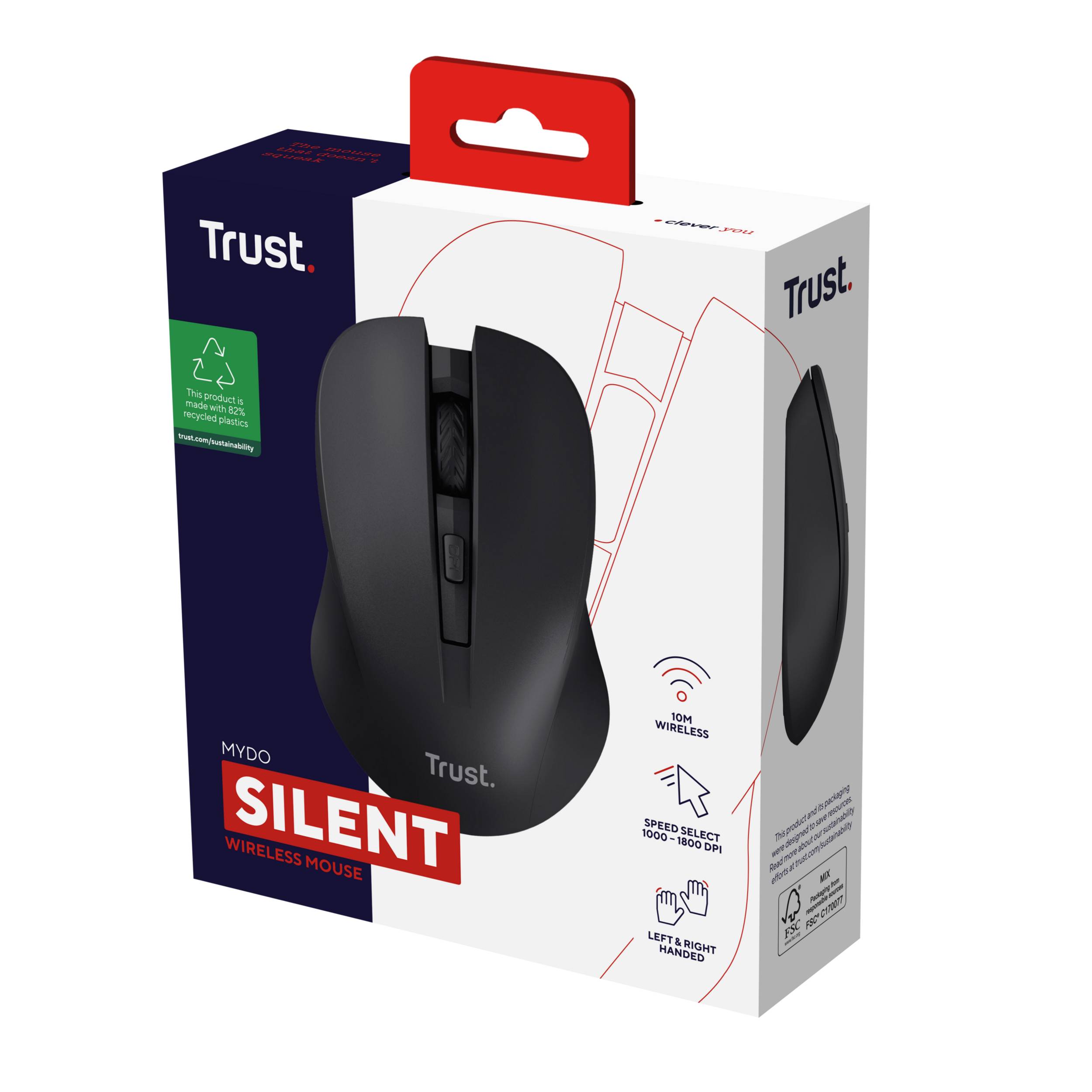 Rca Informatique - image du produit : MYDO SILENT WIRELESS MOUSE BLACK