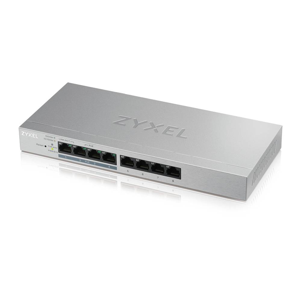 Rca Informatique - Image du produit : GS1200-8HP V2 SWITCH 8 PORT GB POE+ WEBMANAGED 4X POE 60 W