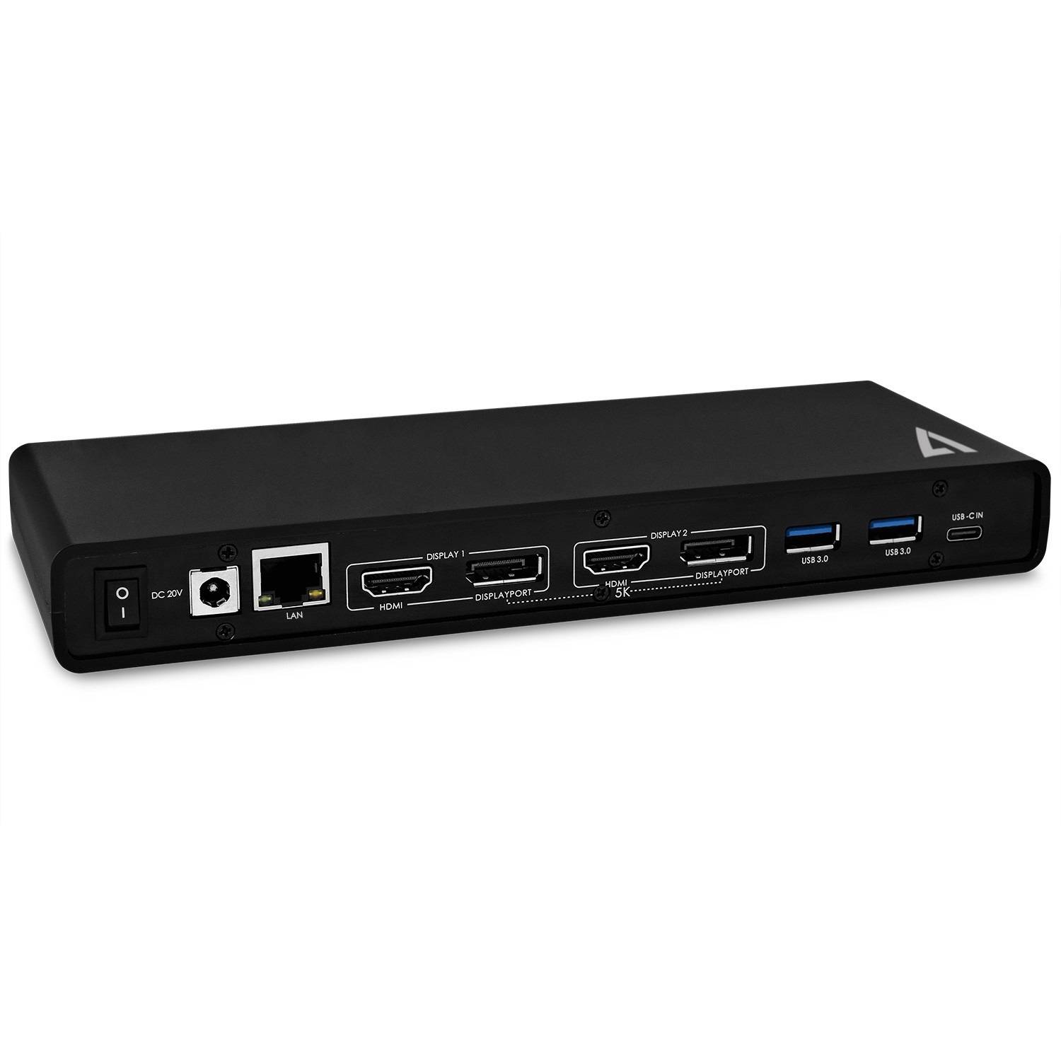 Rca Informatique - image du produit : STATION D ACCUEIL UNIV USBC HDMI-DP X2 USB3 RJ45 JACK X2