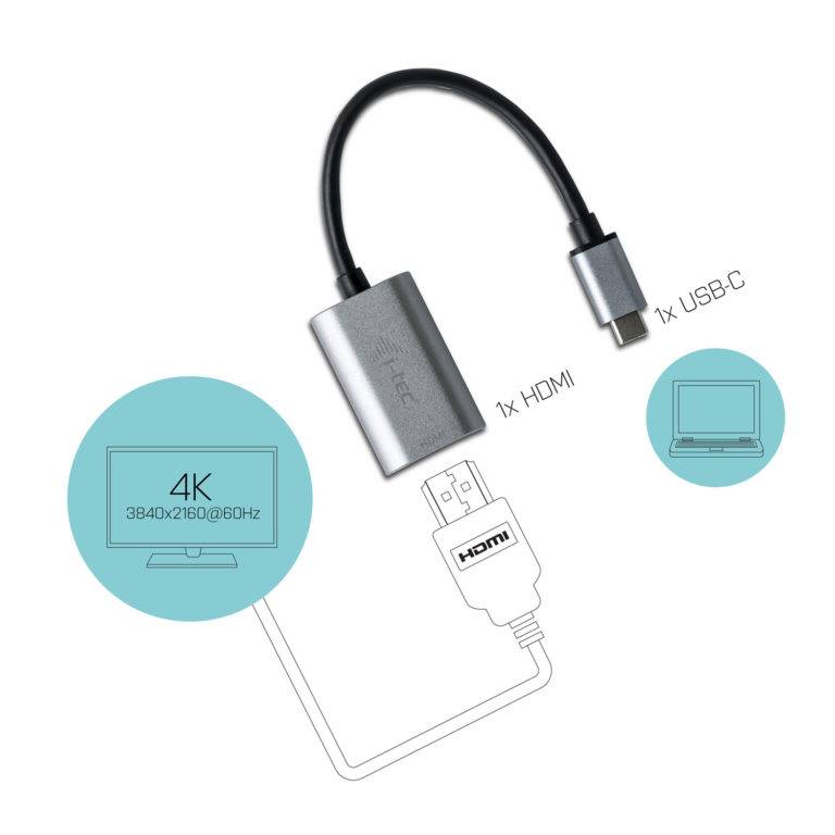 Rca Informatique - image du produit : I-TEC USB-C METAL HDMI ADAPTER 60HZ