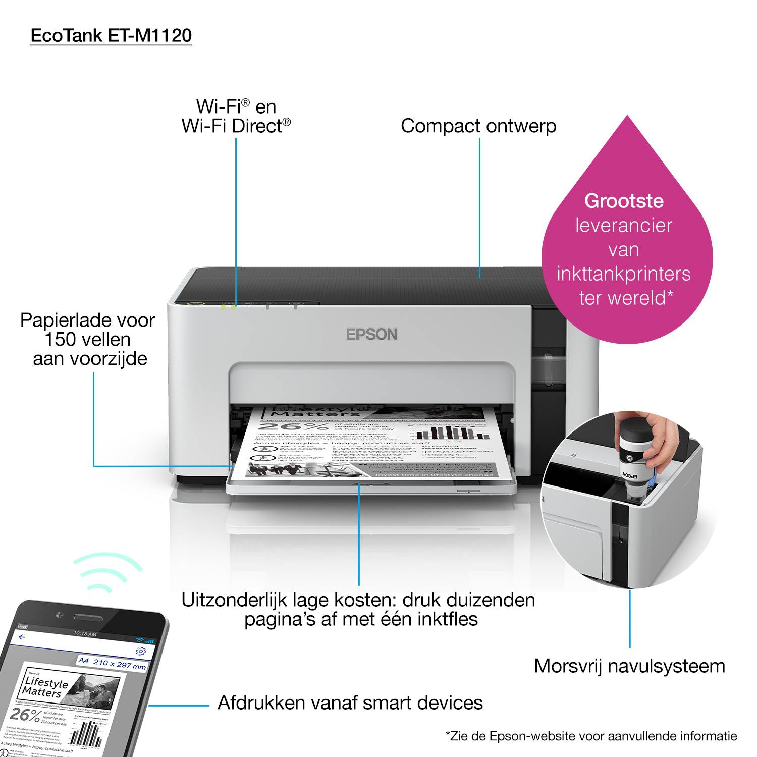 Rca Informatique - image du produit : ECOTANK ET-M1120 A4 INK MFP 3IN1