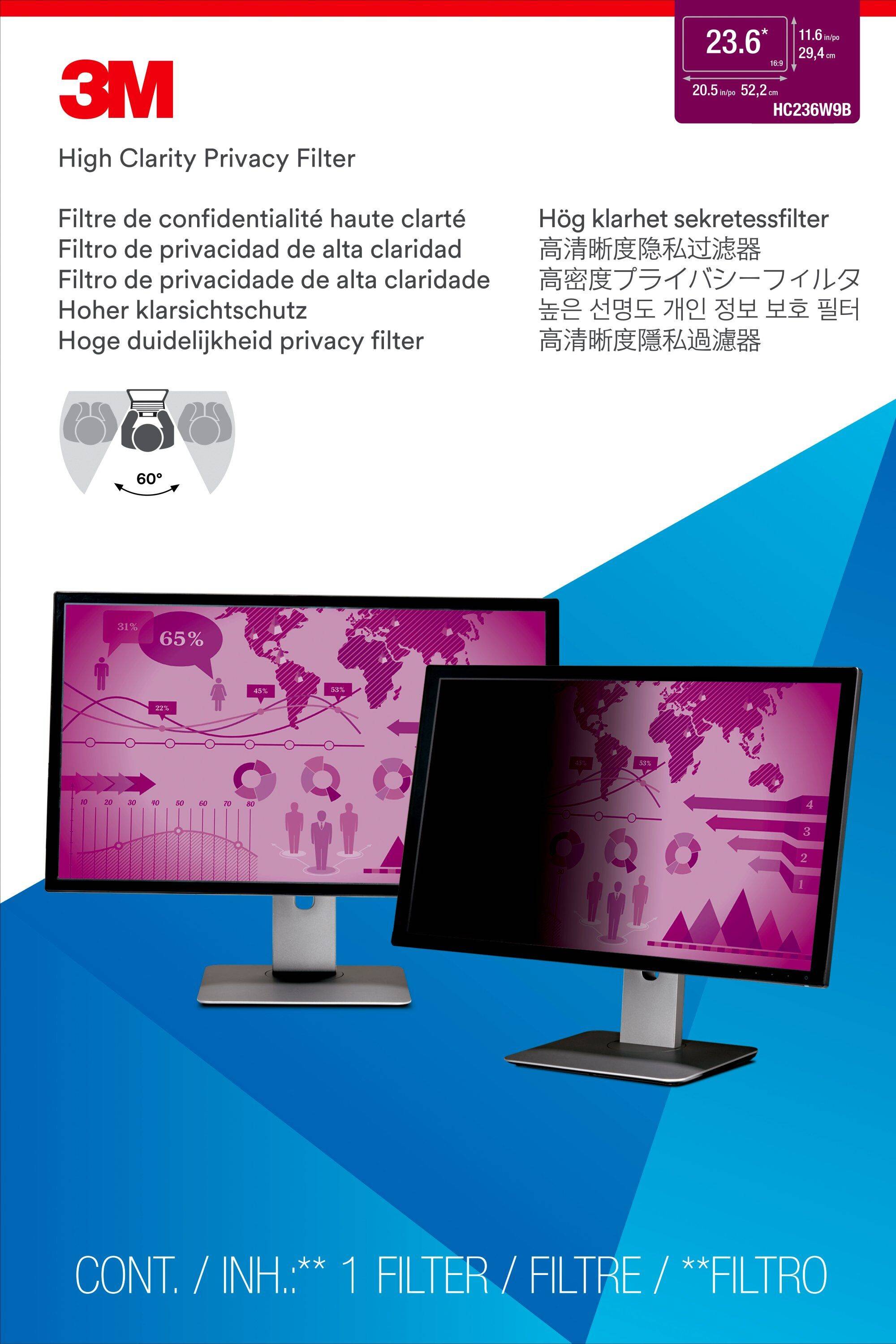 Rca Informatique - image du produit : PRIVACY FILTER FOR 23.6IN STATIONARY COMPUTER